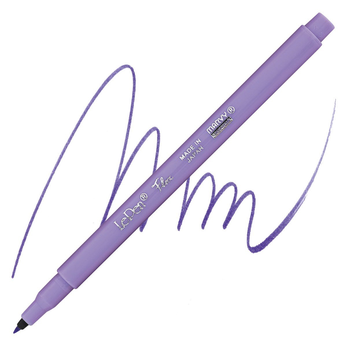 Marvy Uchida LePen Flex Marker - Wisteria marker and swatch