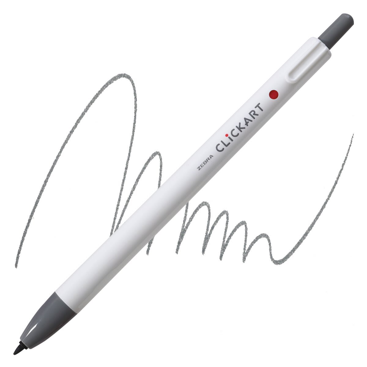 Zebra ClickArt Retractable Marker - Gray marker and swatch