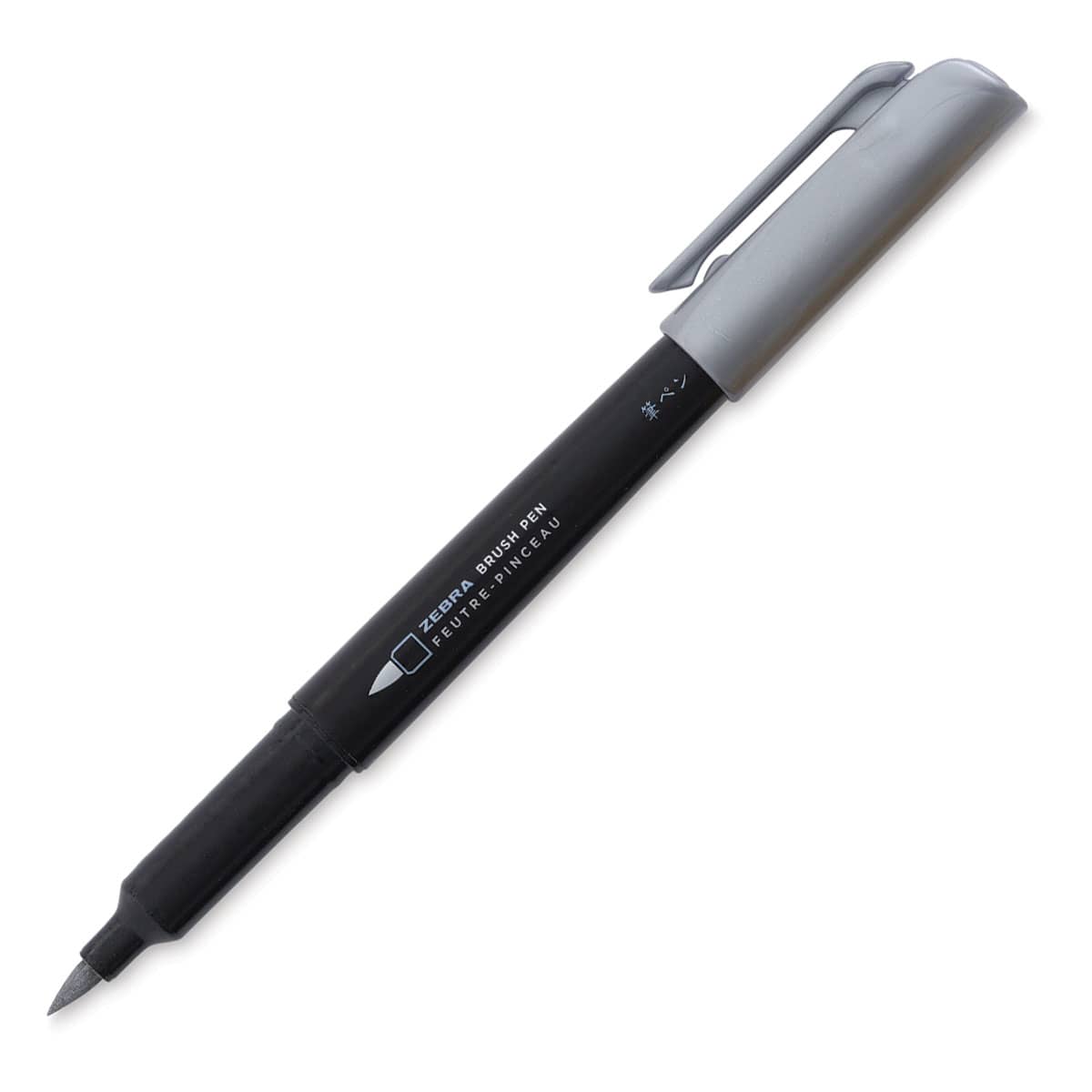Zebra Metallic Brush Pen - Silver - with cap off