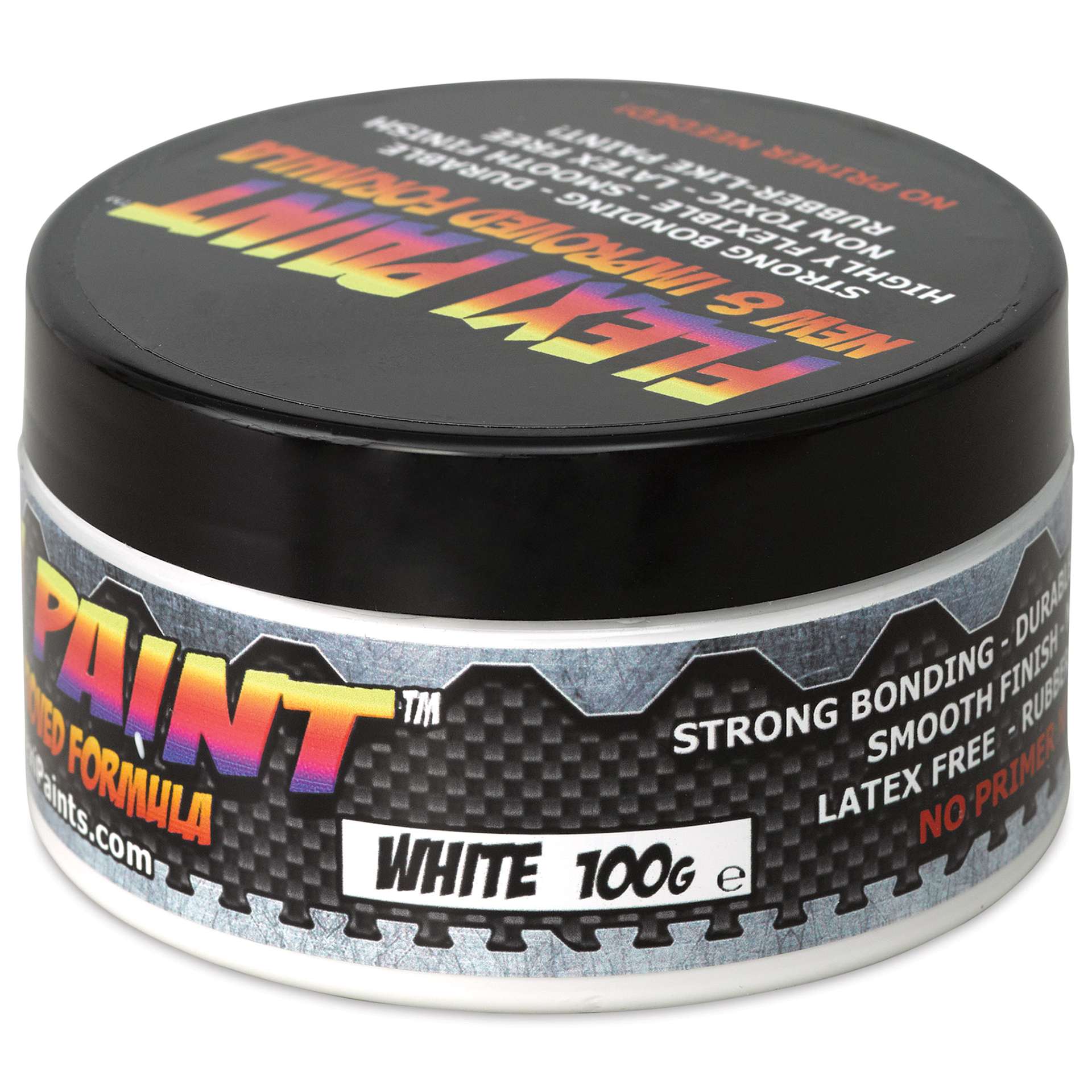 Flexi Paint Waterbased Flexible Cosplay Paint - White, 100 g (0.22 lb) side view