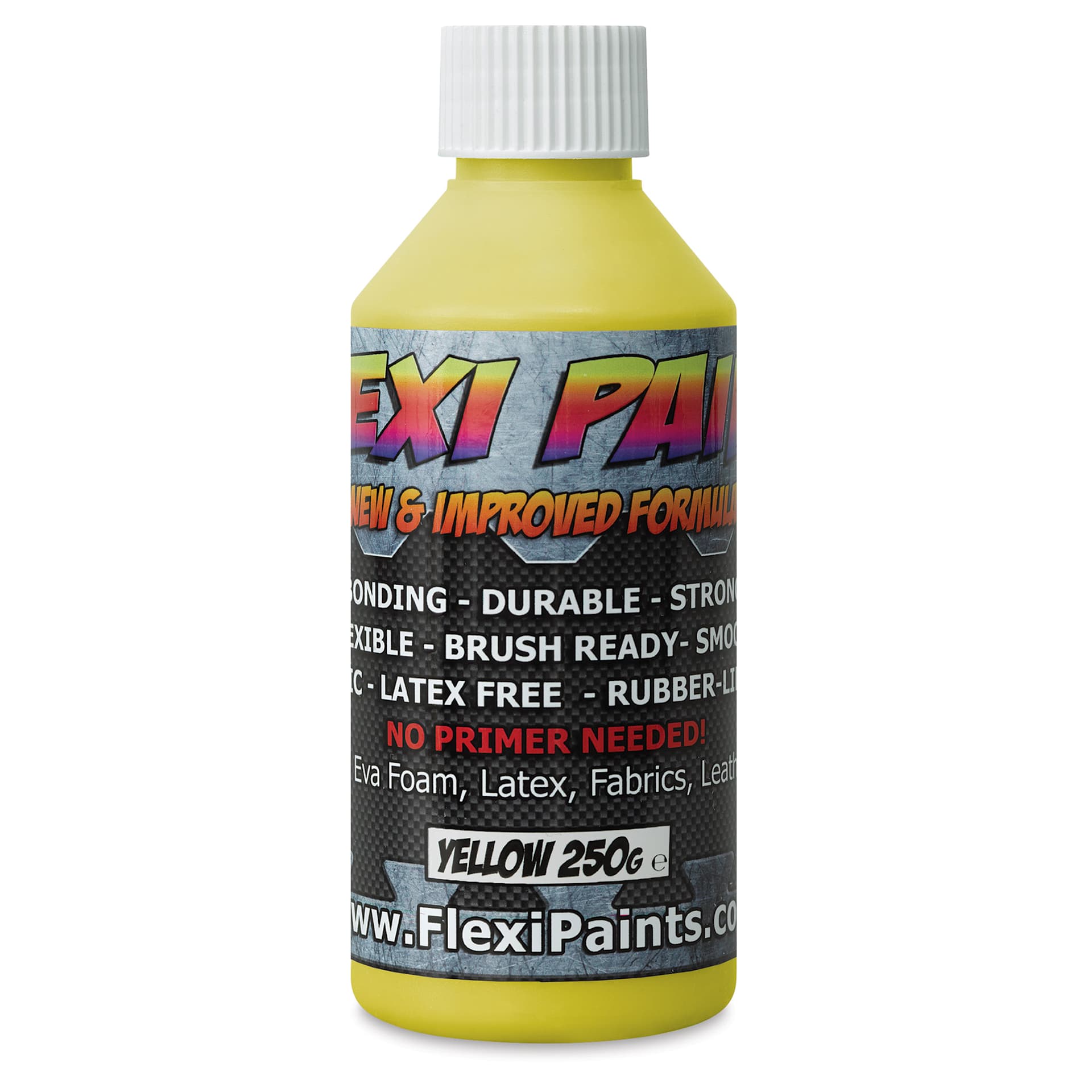 Flexi Paint Waterbased Flexible Cosplay Paint - Yellow, 250 g (0.55 lb) - front