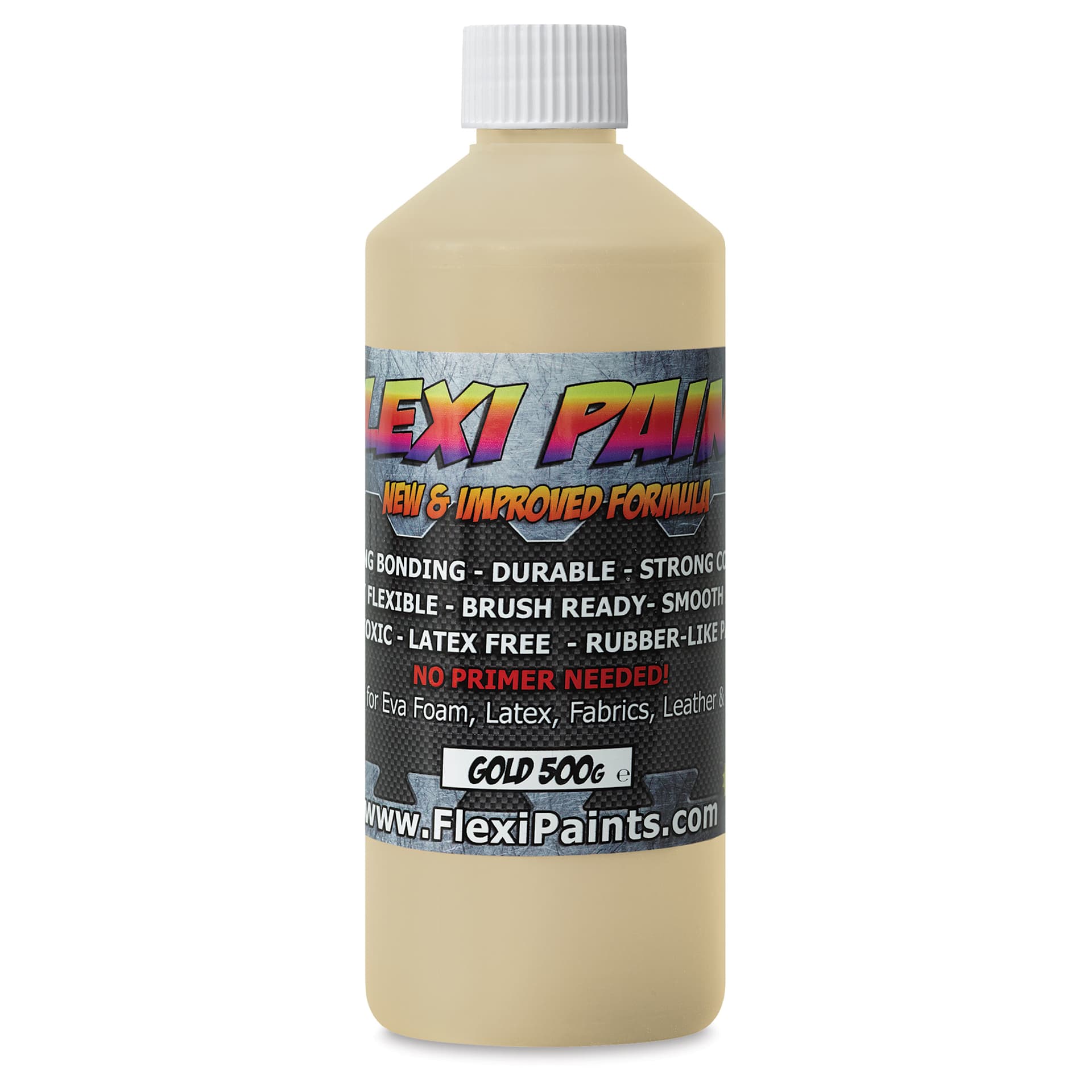 Flexi Paint Waterbased Flexible Cosplay Paint - Metallic Gold, 500 g (1.10 lb)