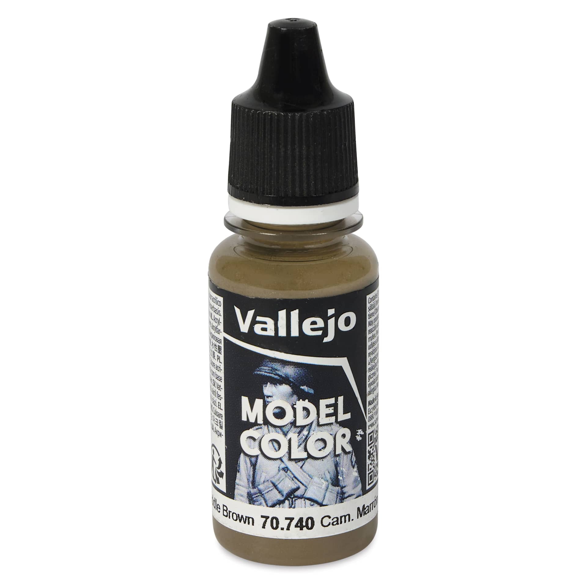 Vallejo Acrylic Model Color Paint - Camouflage Middle Brown, 18 ml