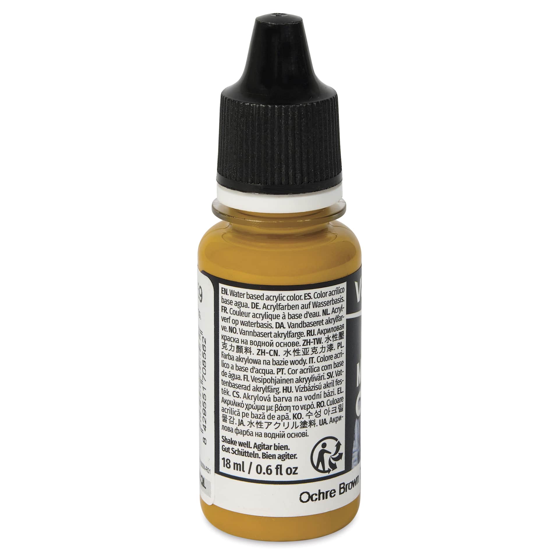 Vallejo Acrylic Model Color Paint - Ochre Brown, 18 ml back