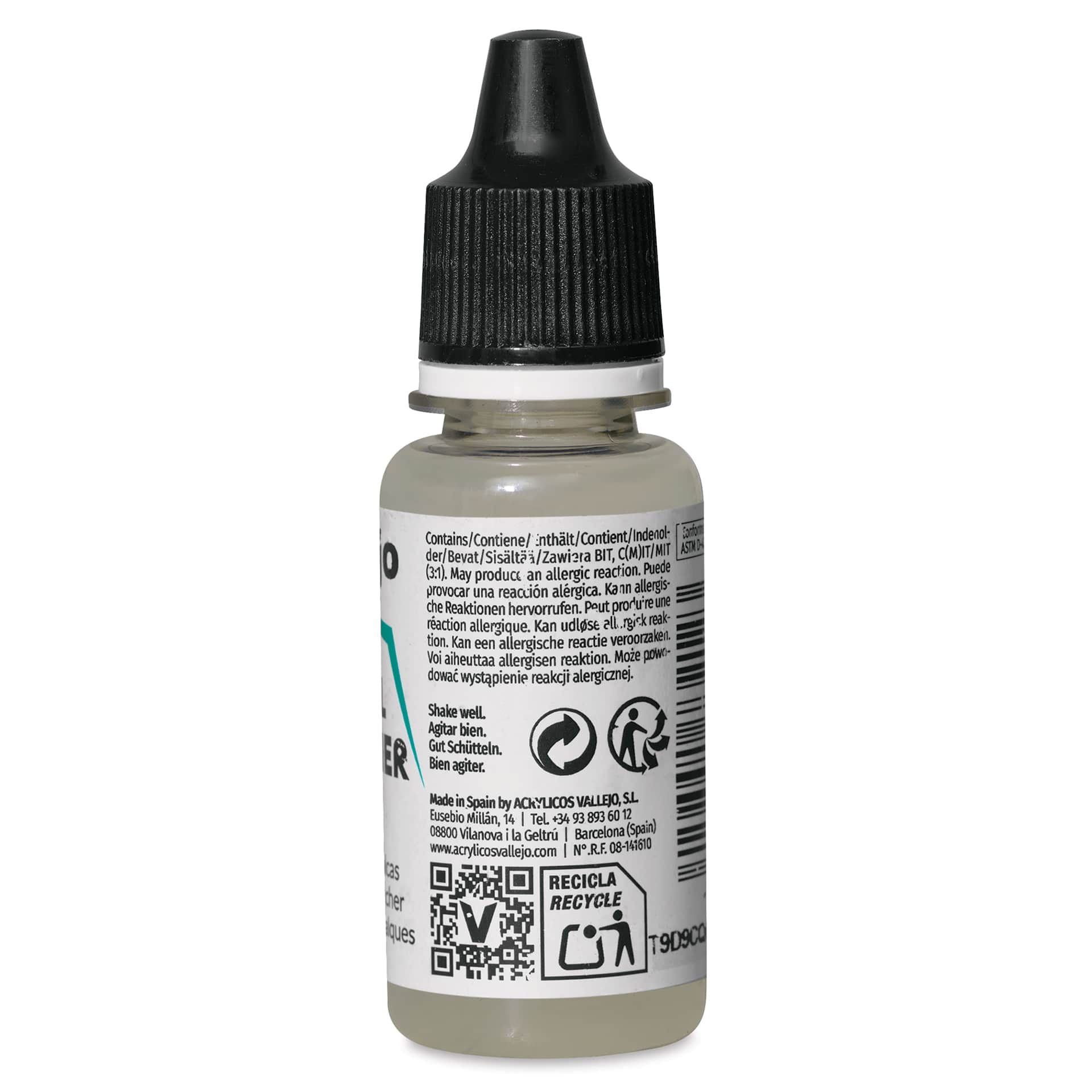 Vallejo Model Color Decal Medium - Decal Softener, 18 ml back view