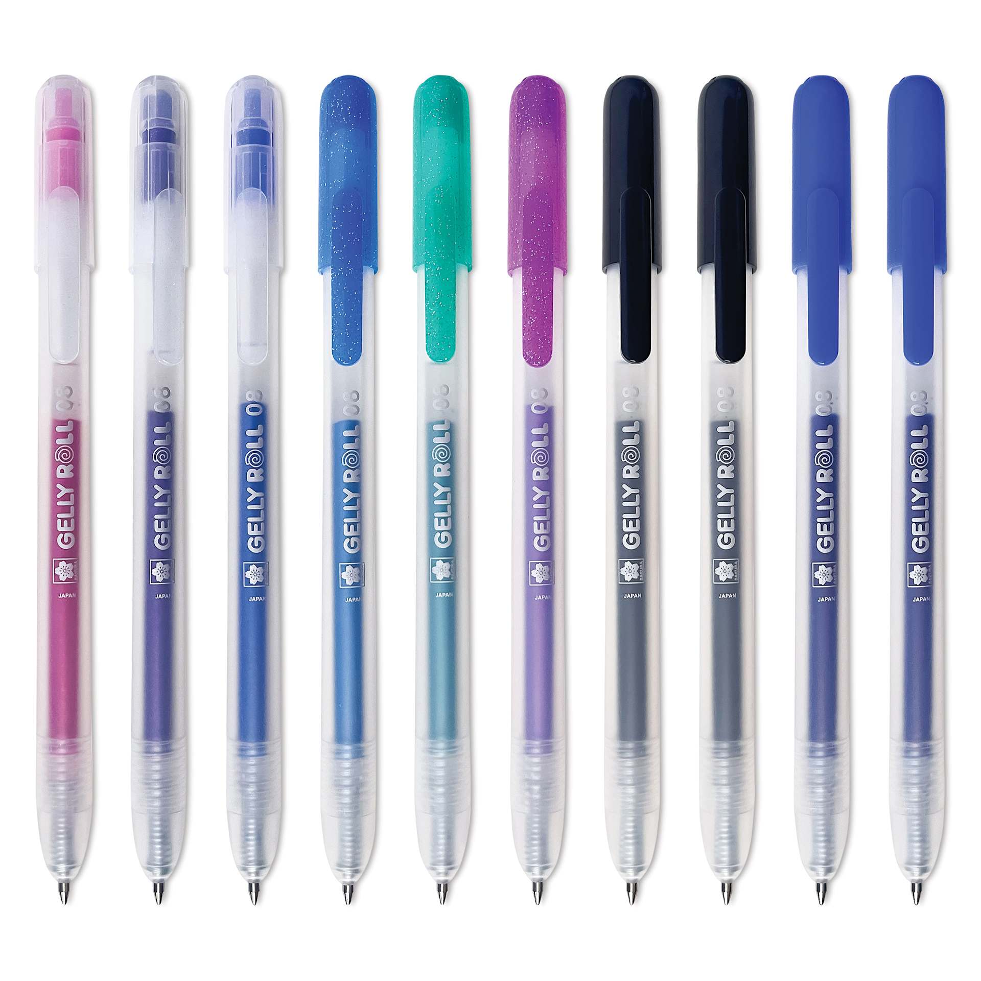 Sakura Gelly Roll Retractable Fan Faves - Medium Tip, Set of 10, contents out of the packaging