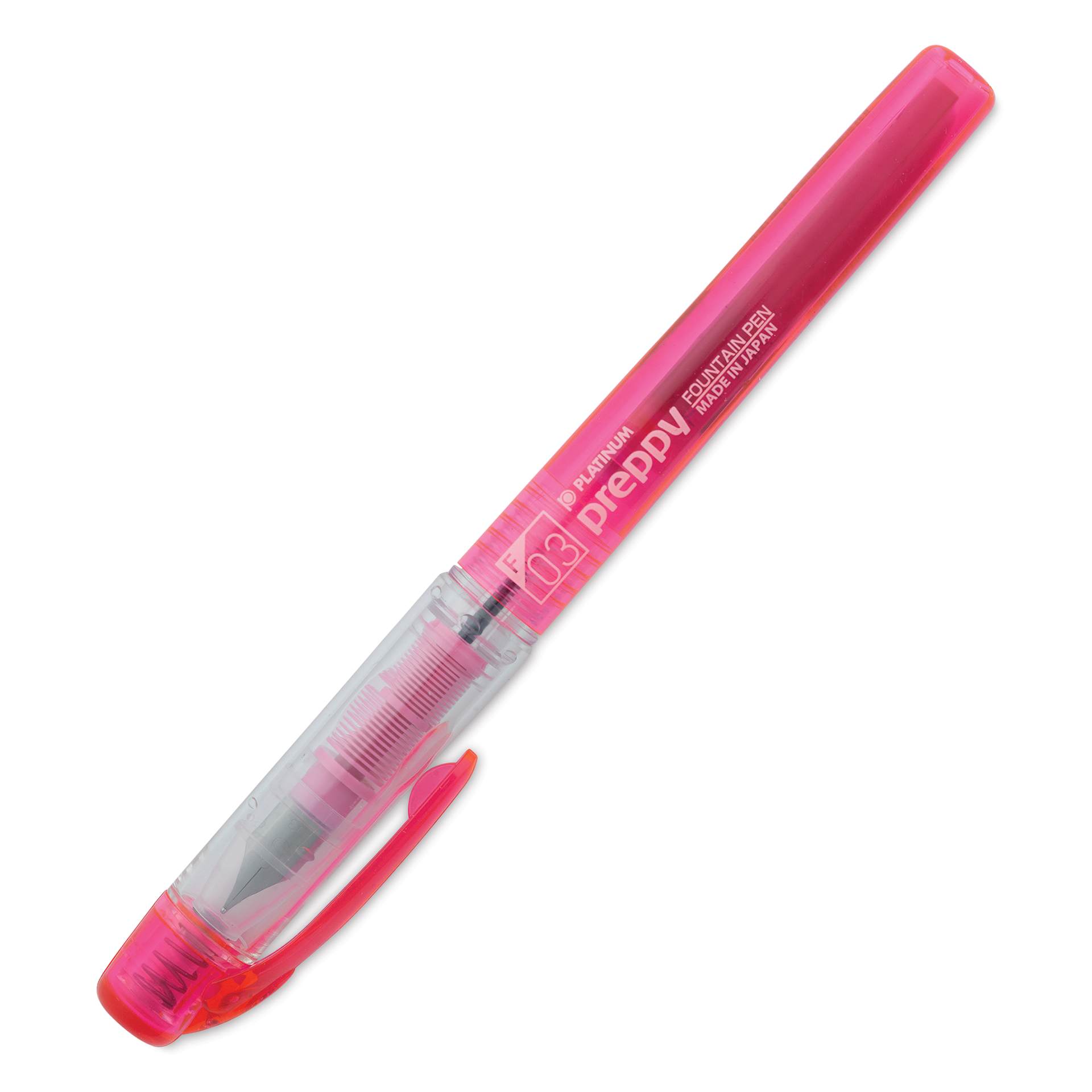 Platinum Preppy Fountain Pen - Pink, Fine, cap on