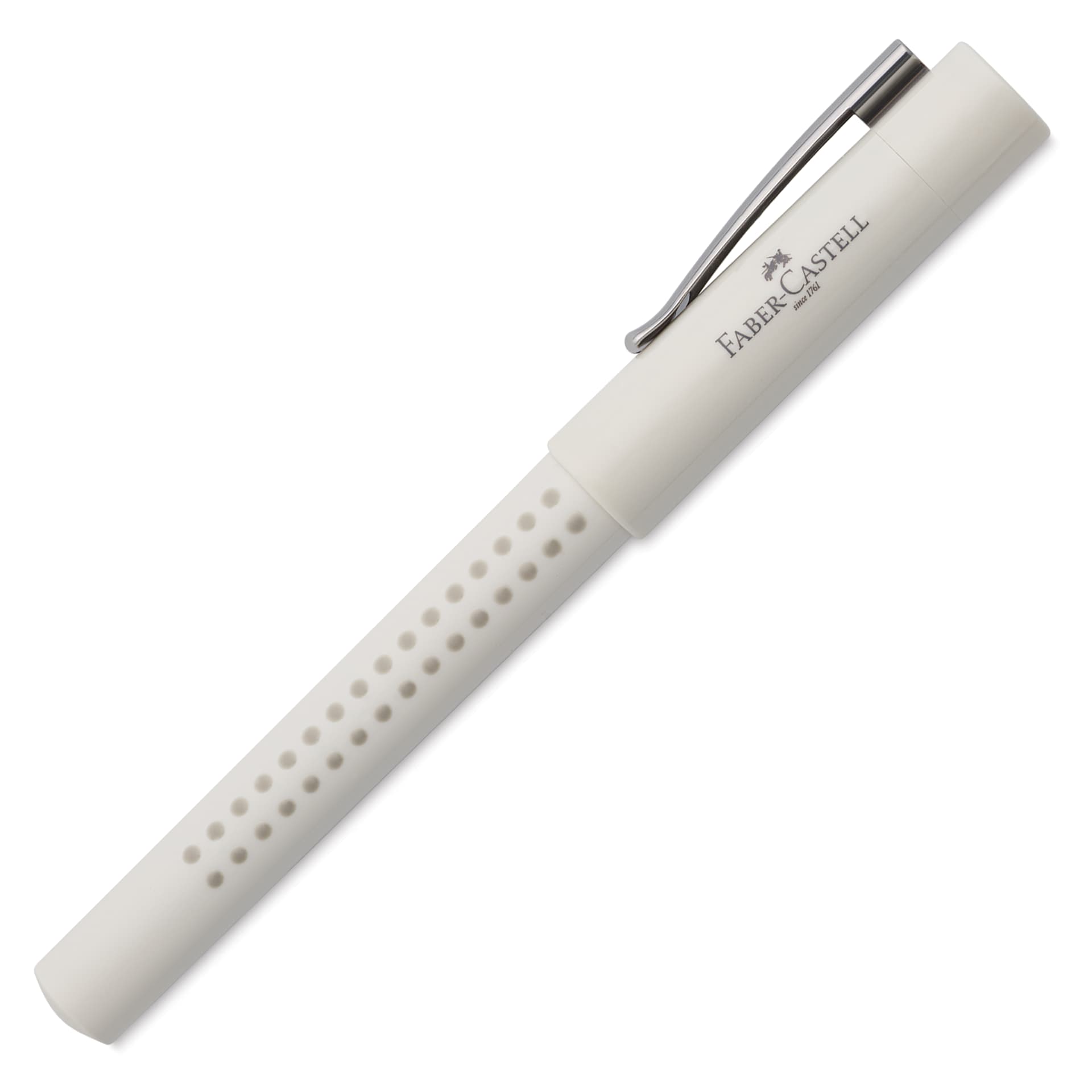 Faber-Castell 2010 Harmony Grip Fountain Pen - Coconut Milk, Medium Nib, cap on