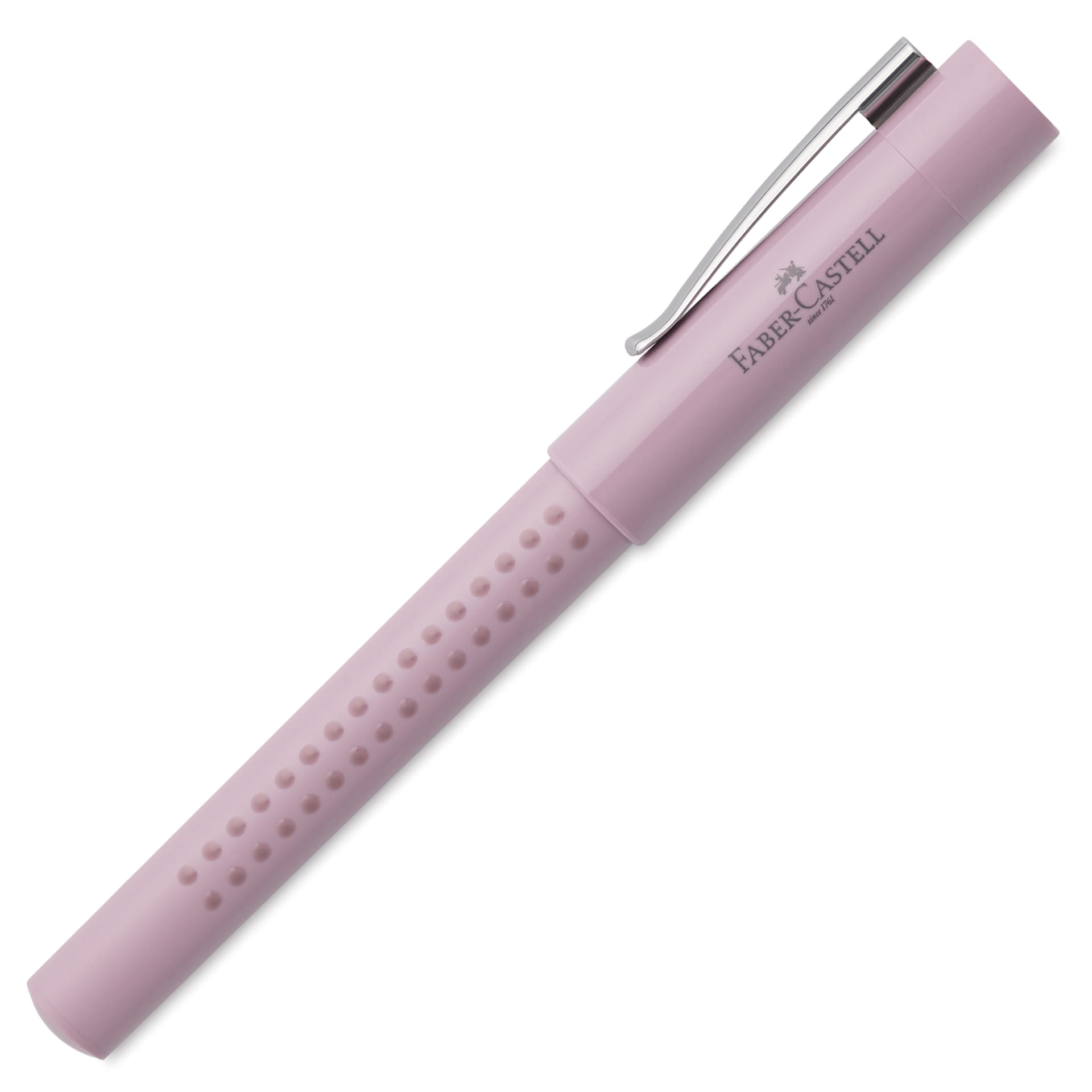 Faber-Castell 2010 Harmony Grip Fountain Pen - Rose Shadows, Medium Nib, cap on