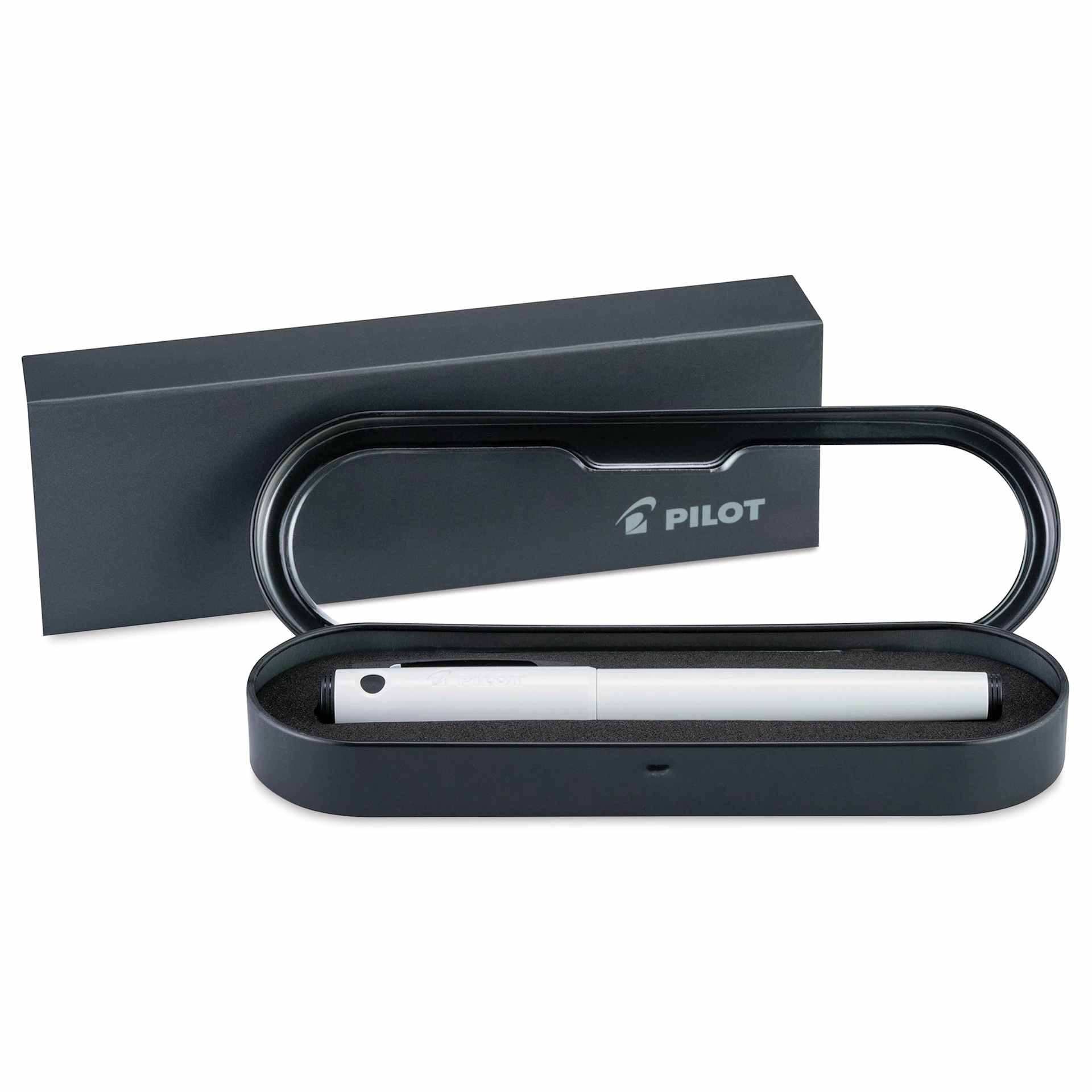 Pilot Explorer Fountain Pen - White, inside of the carrying case