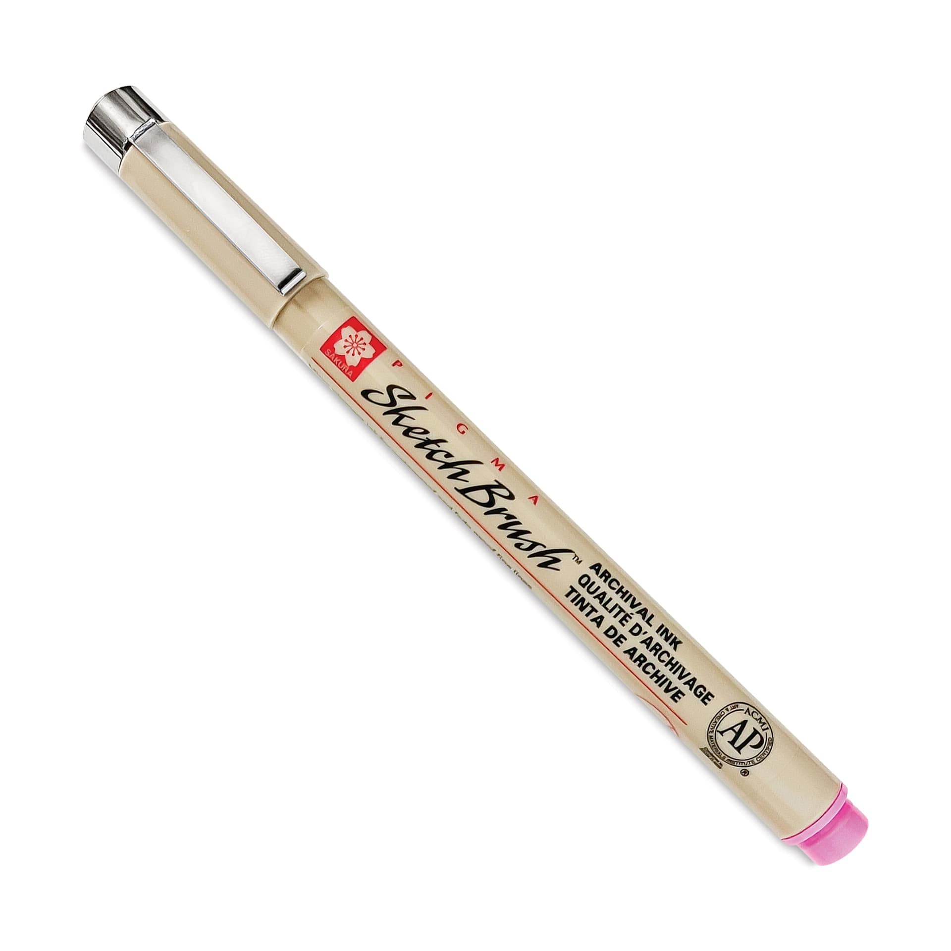 Sakura Pigma Sketch Brush Pen - Rose, cap on