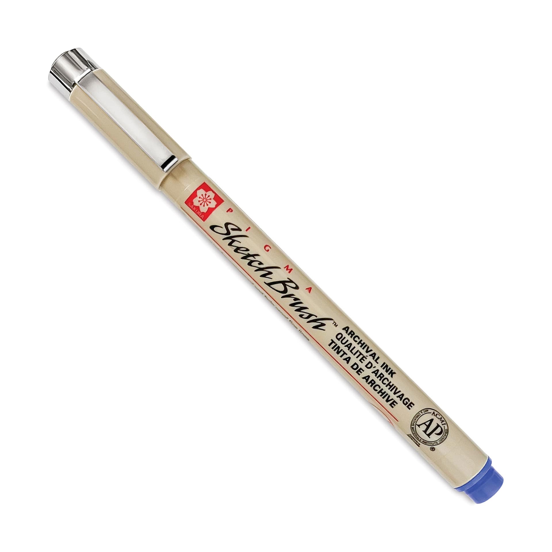 Sakura Pigma Sketch Brush Pen - Blue, cap on