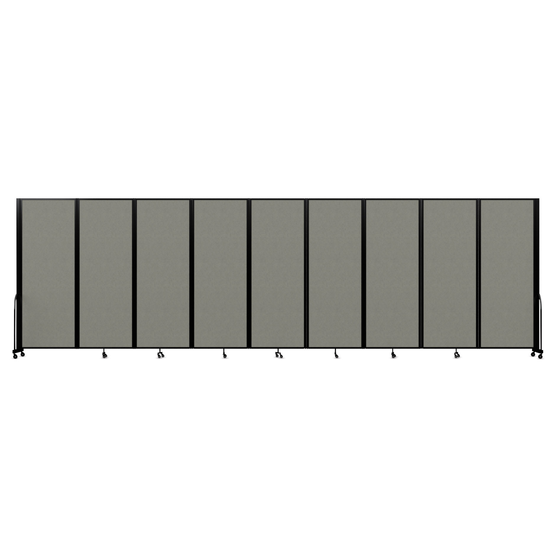Screenflex Full Motion Room Divider - 7'6" x 25'1", Gray Smoke, 9 Panel