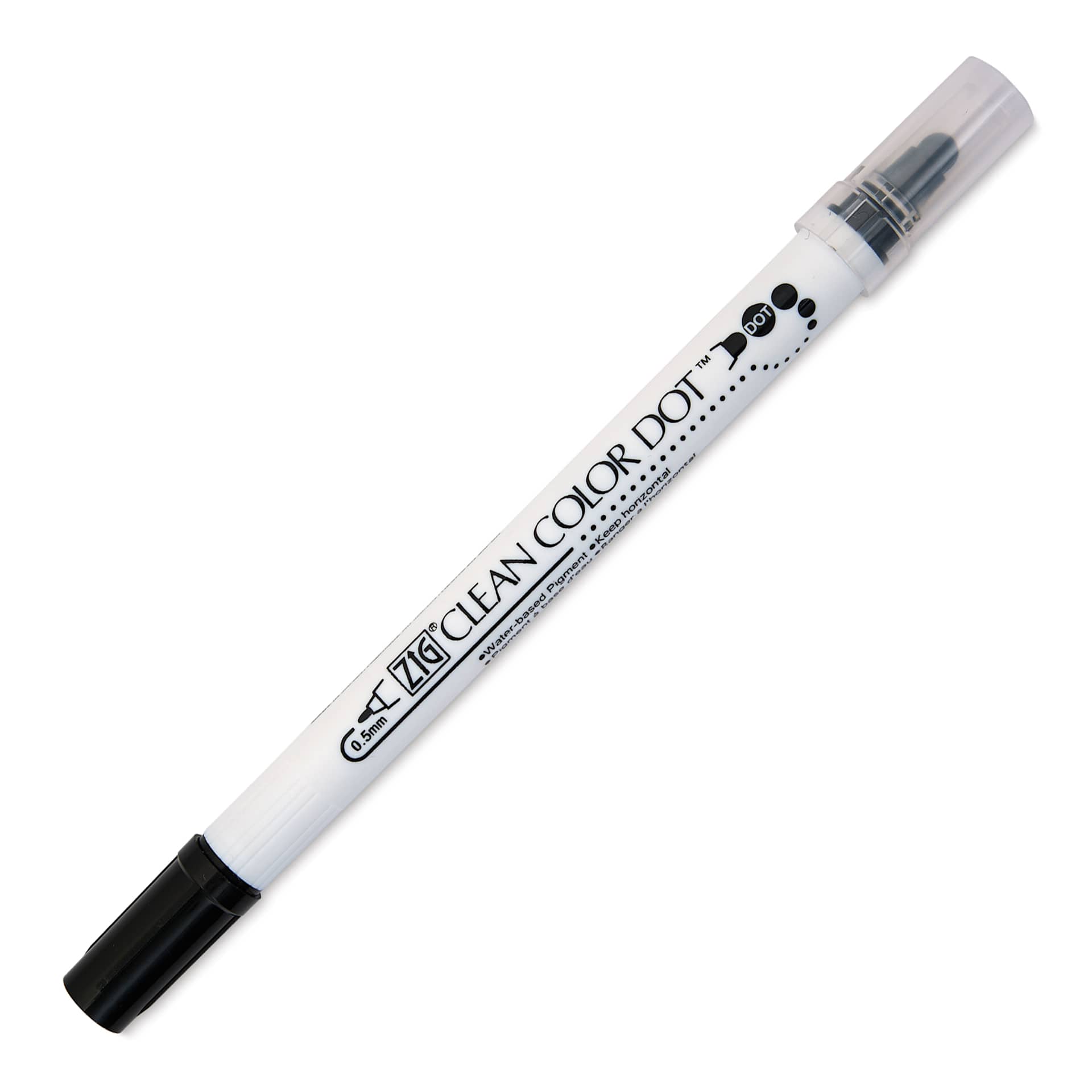 Zig Clean Color Dot Dual Tip Marker - Black, caps on