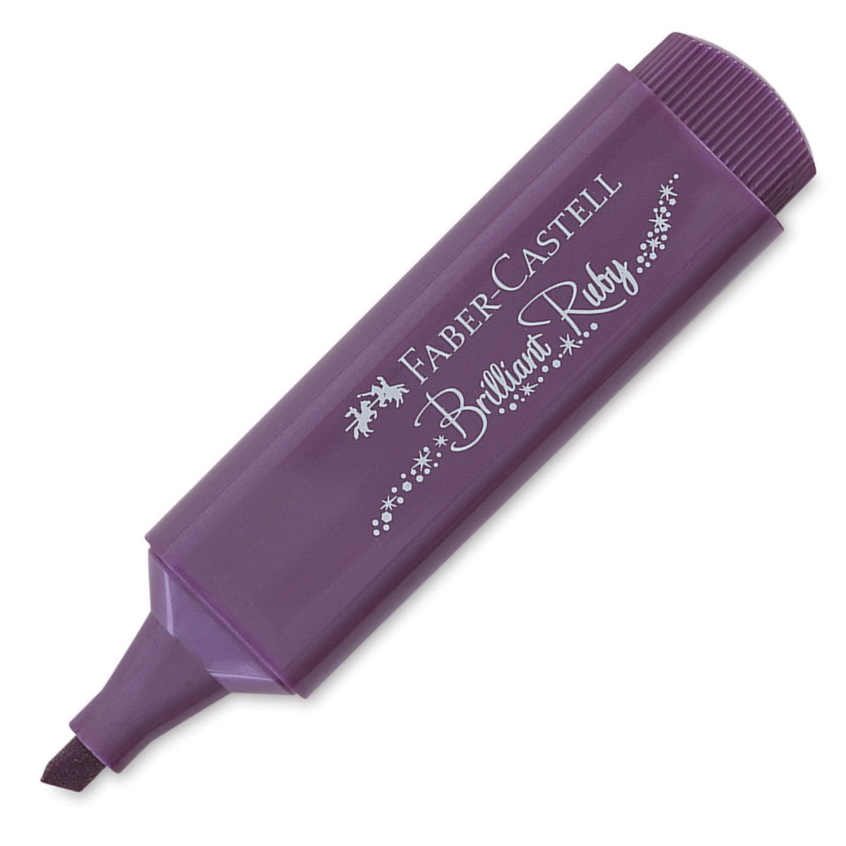 Faber-Castell Metallic Textliner - Single Brilliant Ruby Marker at angle
