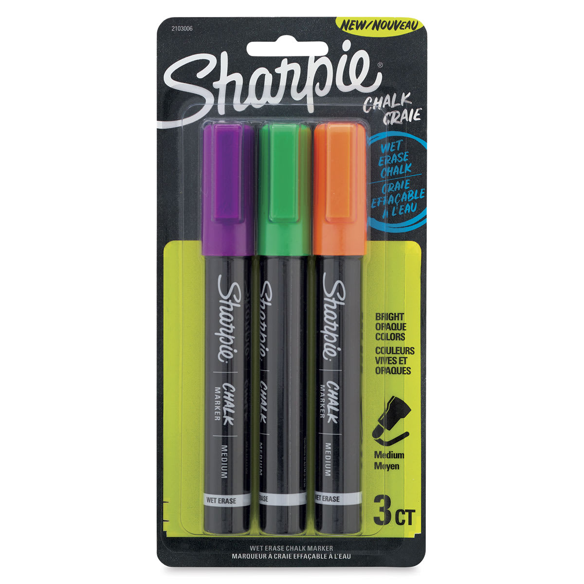 Sharpie Chalk Markers - Front of package of 3 Secondary Colors