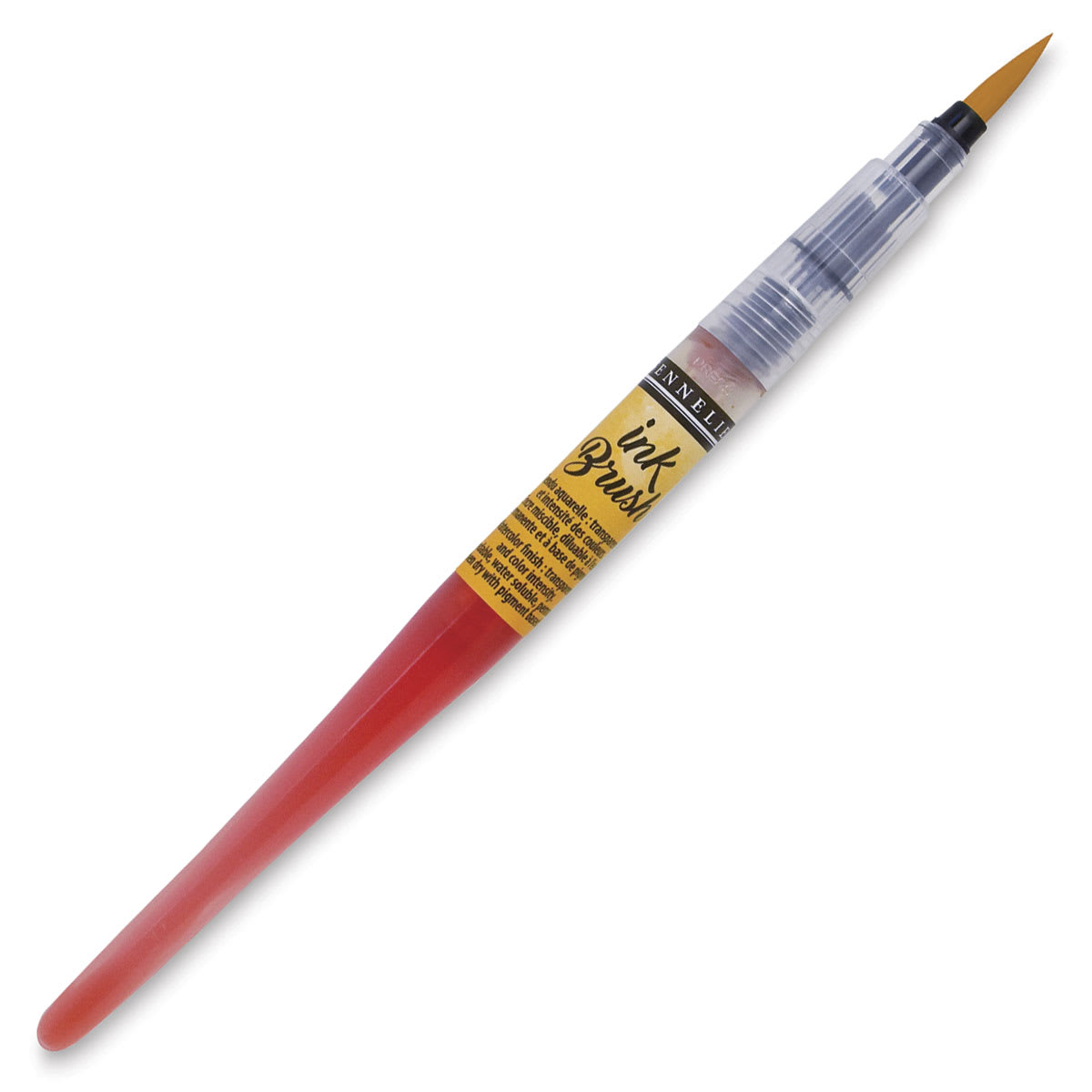 Sennelier Ink Brush - Sennelier Yellow color, shown uncapped