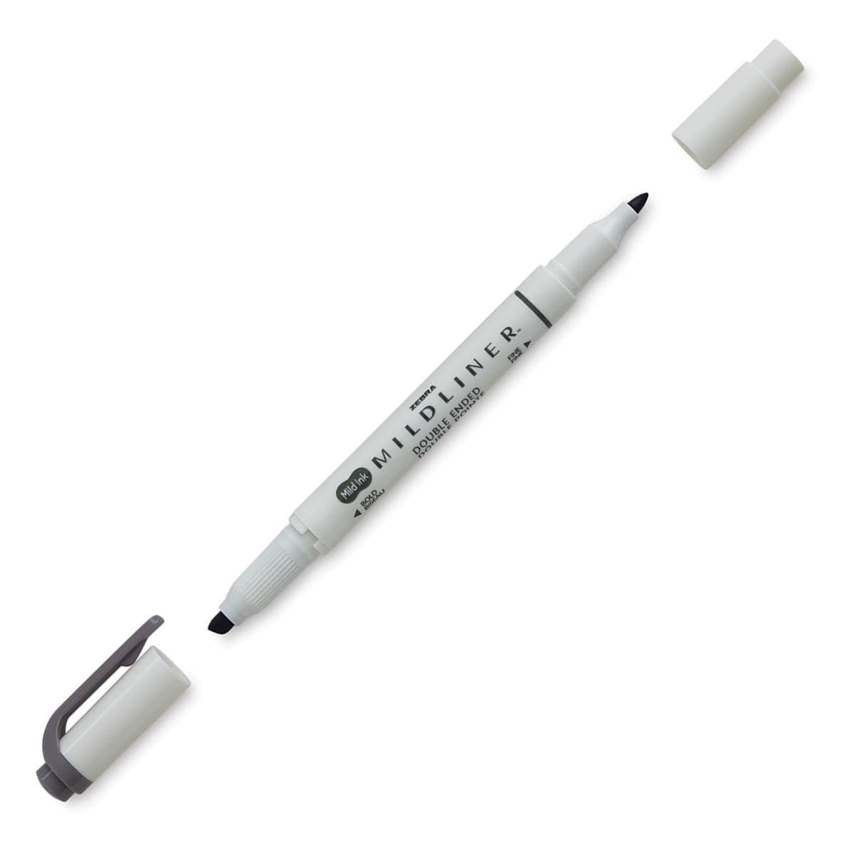 Zebra Mildliner Double Ended Creative Marker - Dark Gray (Caps off)