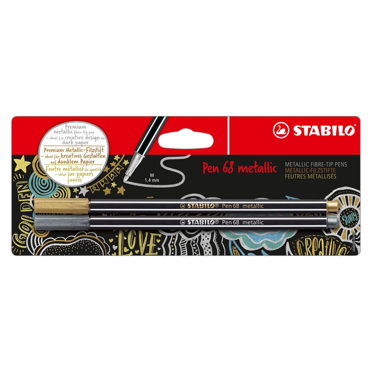 Pen 68 Metallic Set 2-Pen Set - Gold & Silver