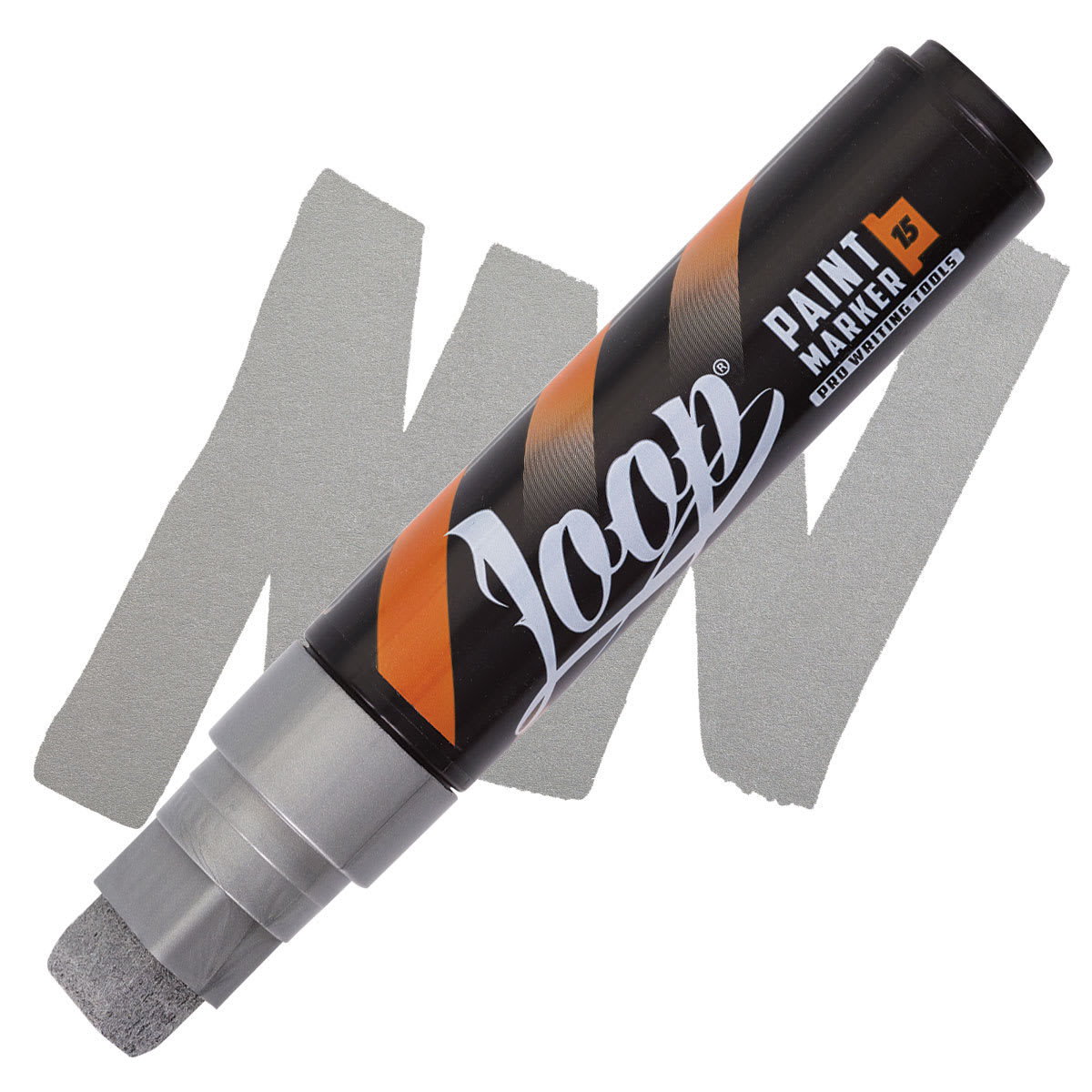 Loop Paint Marker - Silver, 15 mm marker and swatch