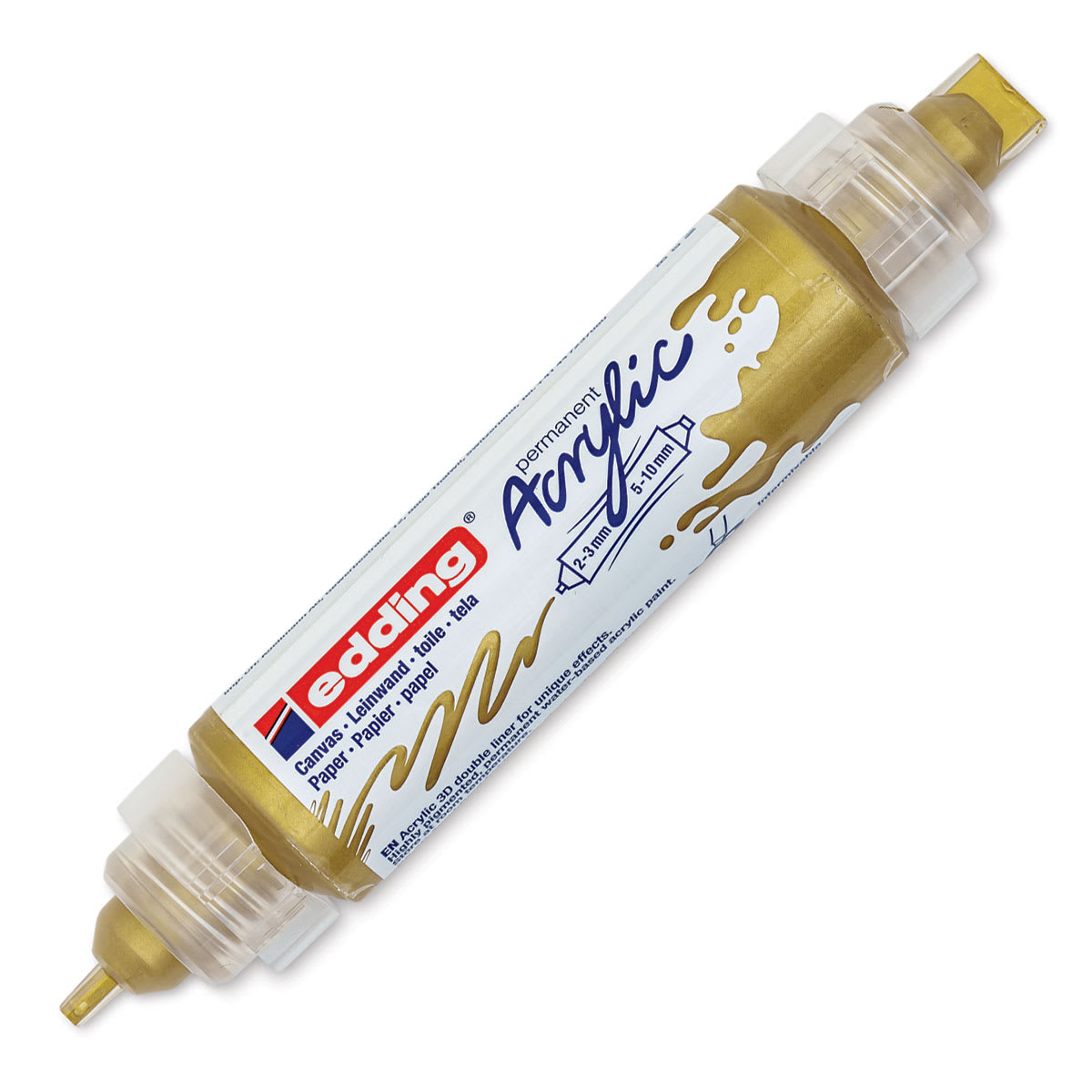 Edding 5400 Acrylic Double Ended Paint Marker - Rich Gold 924, Cap Off