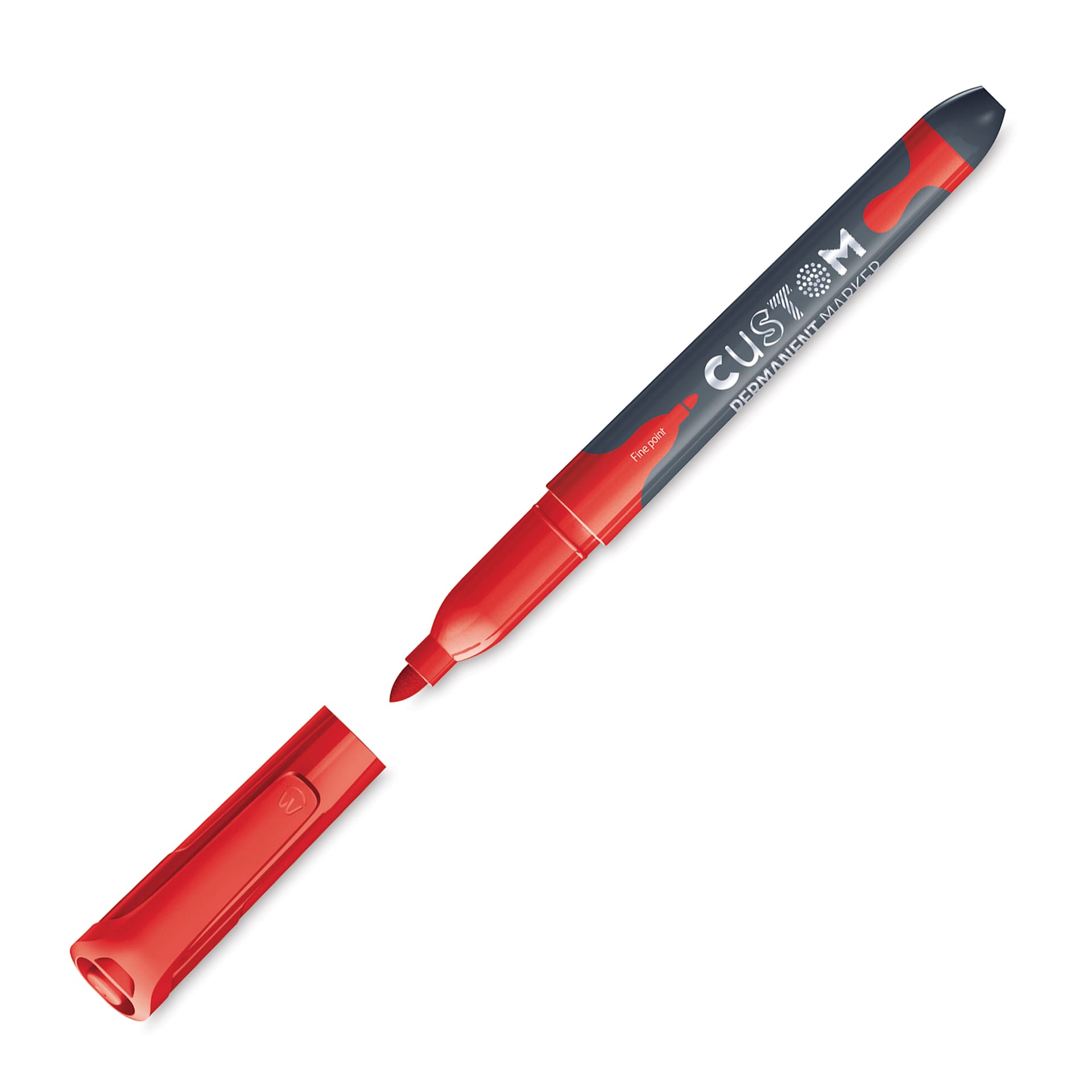 Maped Custom Permanent Markers - Assorted Colors, Set of 5, single marker with cap off