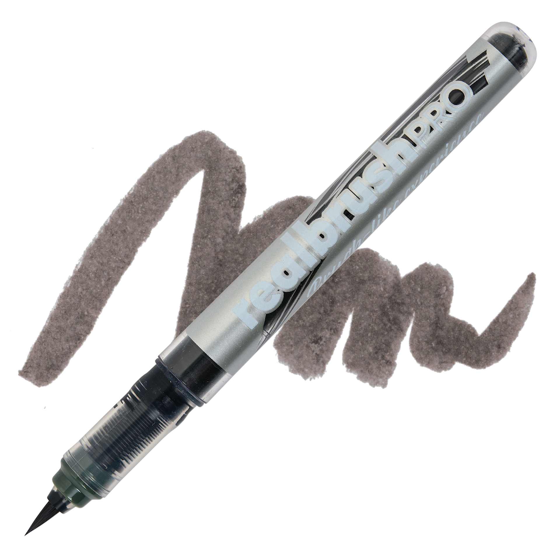 Karin Realbrush Pro Marker - Olive Black, swatch and marker