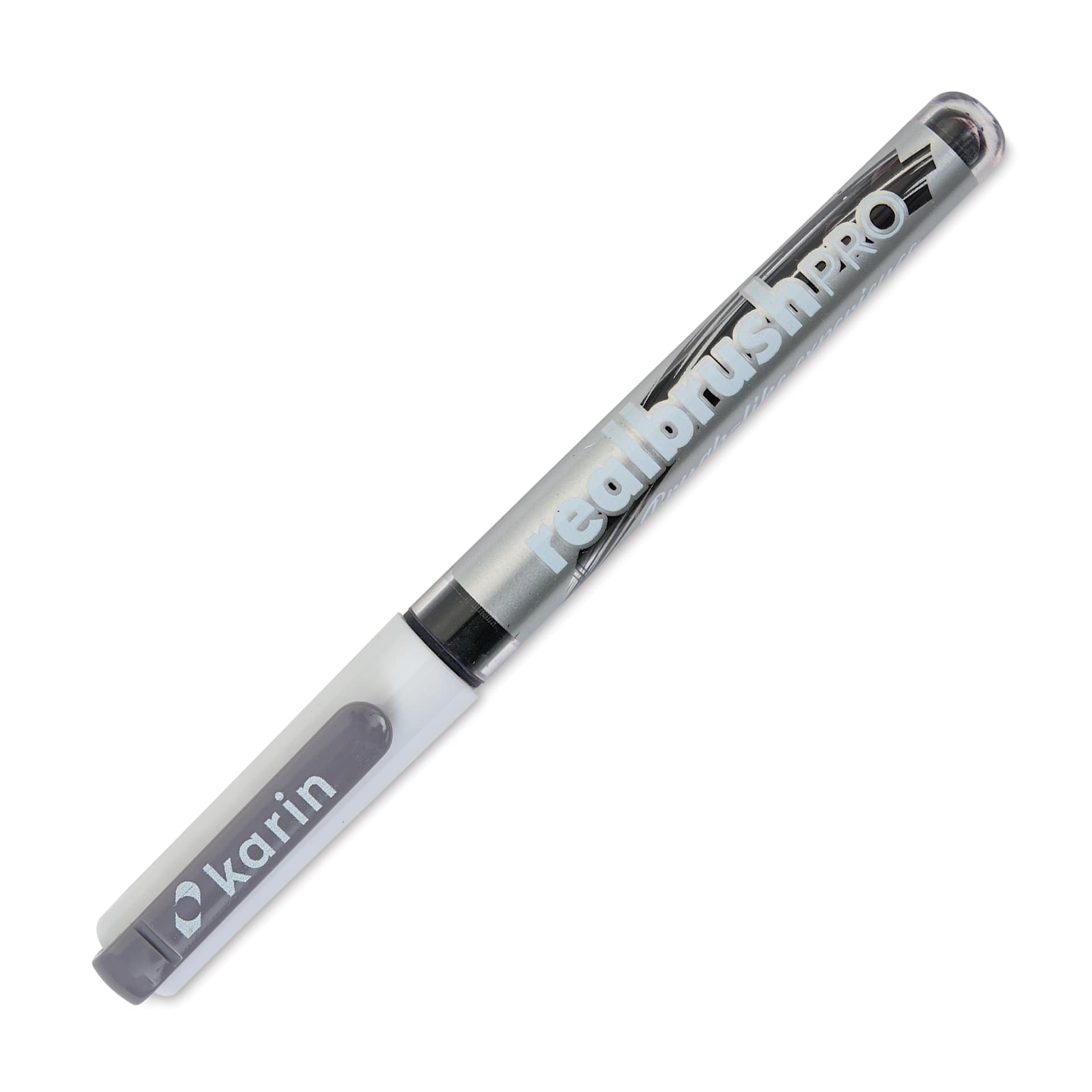 Karin Realbrush Pro Marker - Warm Grey 3, 4 mm, Brush Tip, cap on