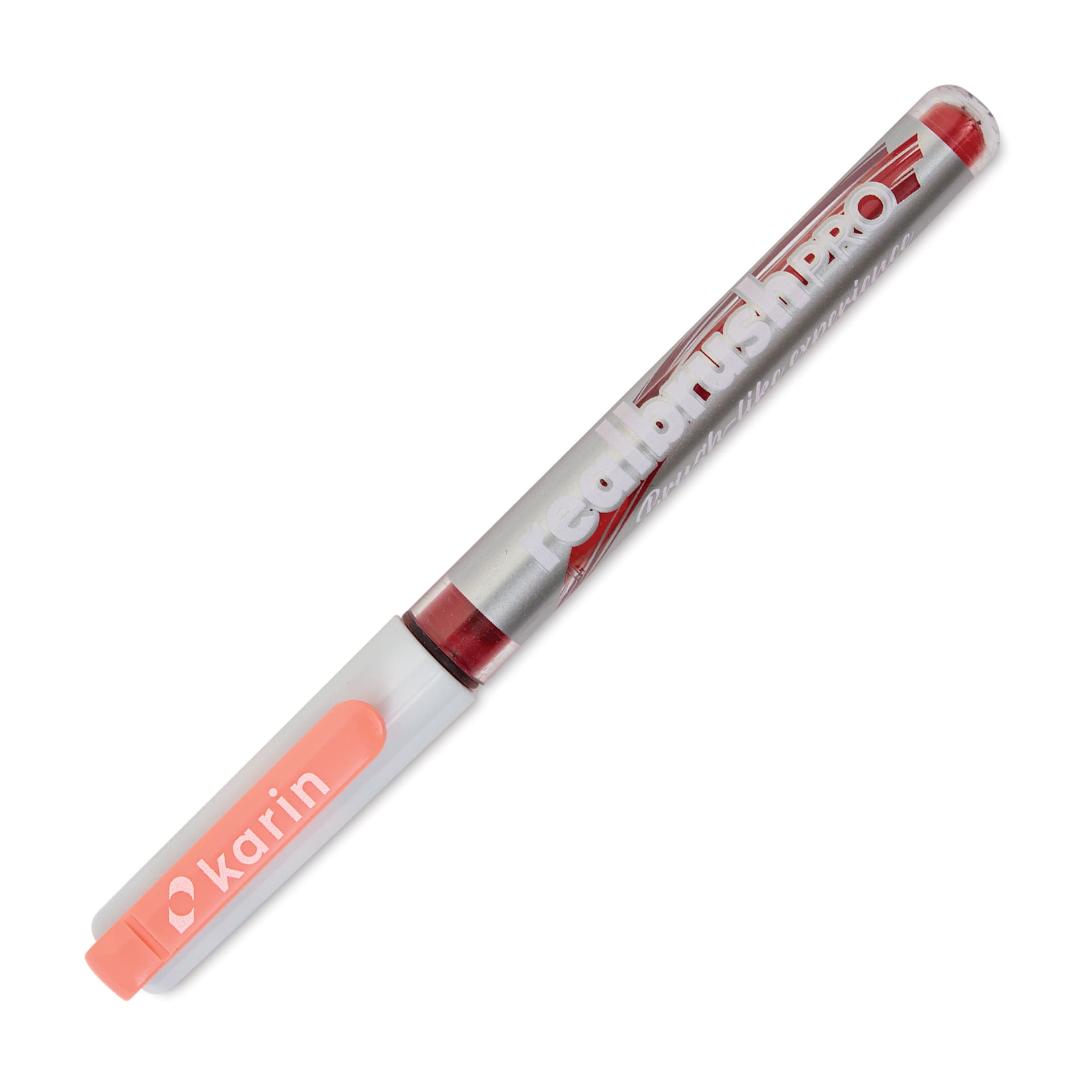 Karin Realbrush Pro Marker - Soft Peach 1, 4 mm, Brush Tip, cap on