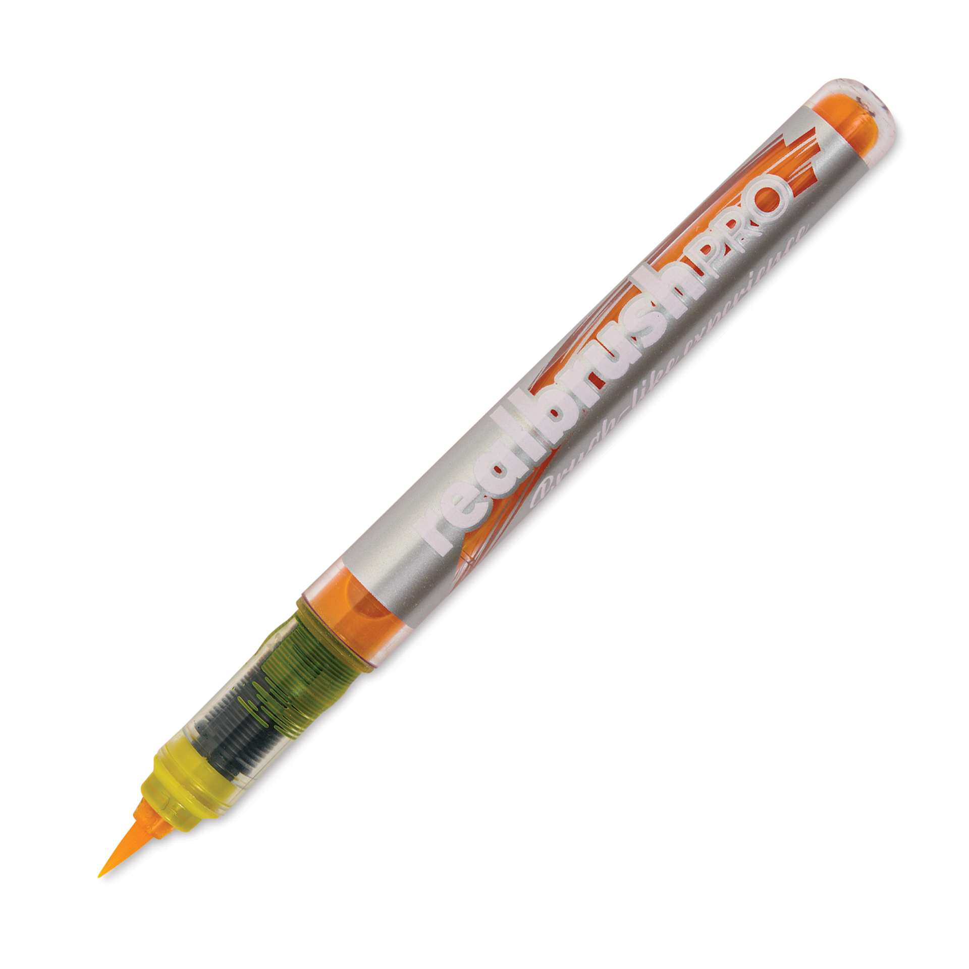 Karin Realbrush Pro Marker - Neon Canary, 4 mm, Brush Tip, cap off