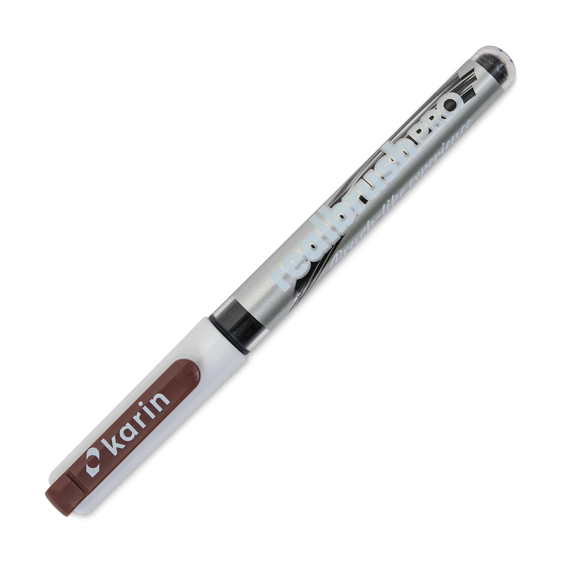 Karin Realbrush Pro Marker - Sepia, 4 mm, Brush Tip, cap on