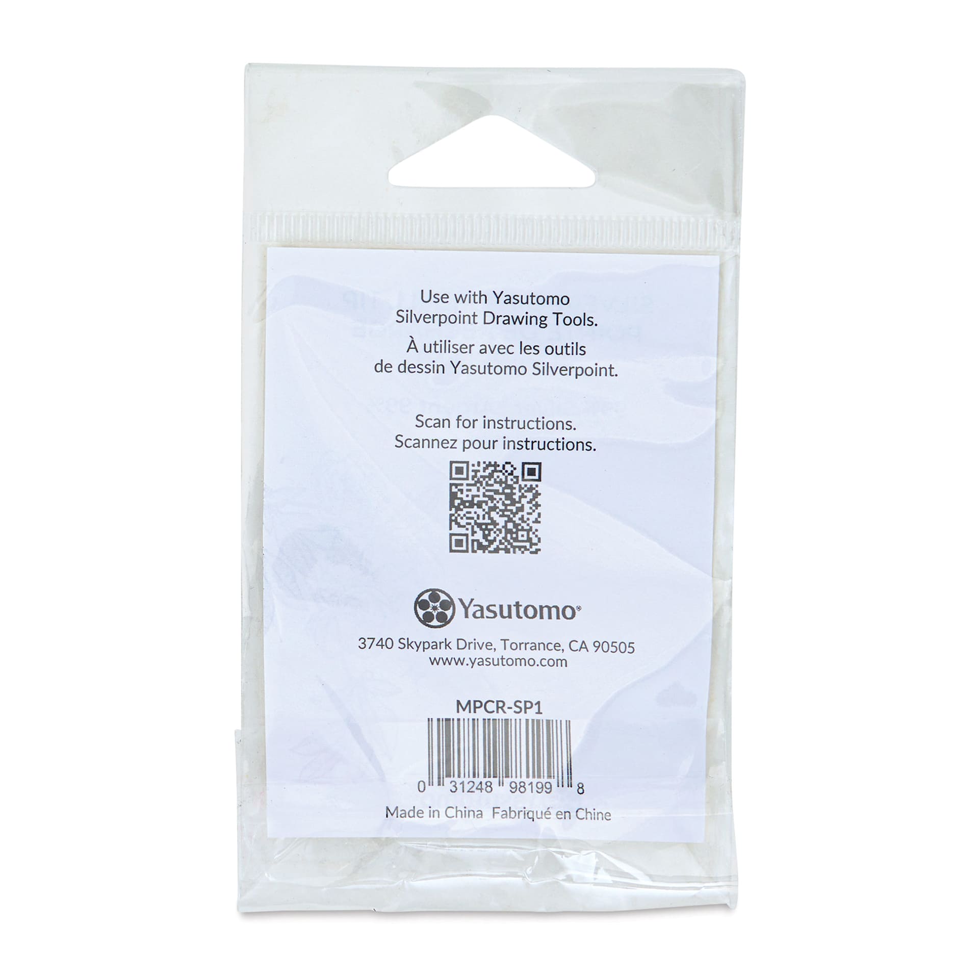 Yasutomo Silverpoint Drawing Tool - Replacement Tip, 1 mm back of packaging