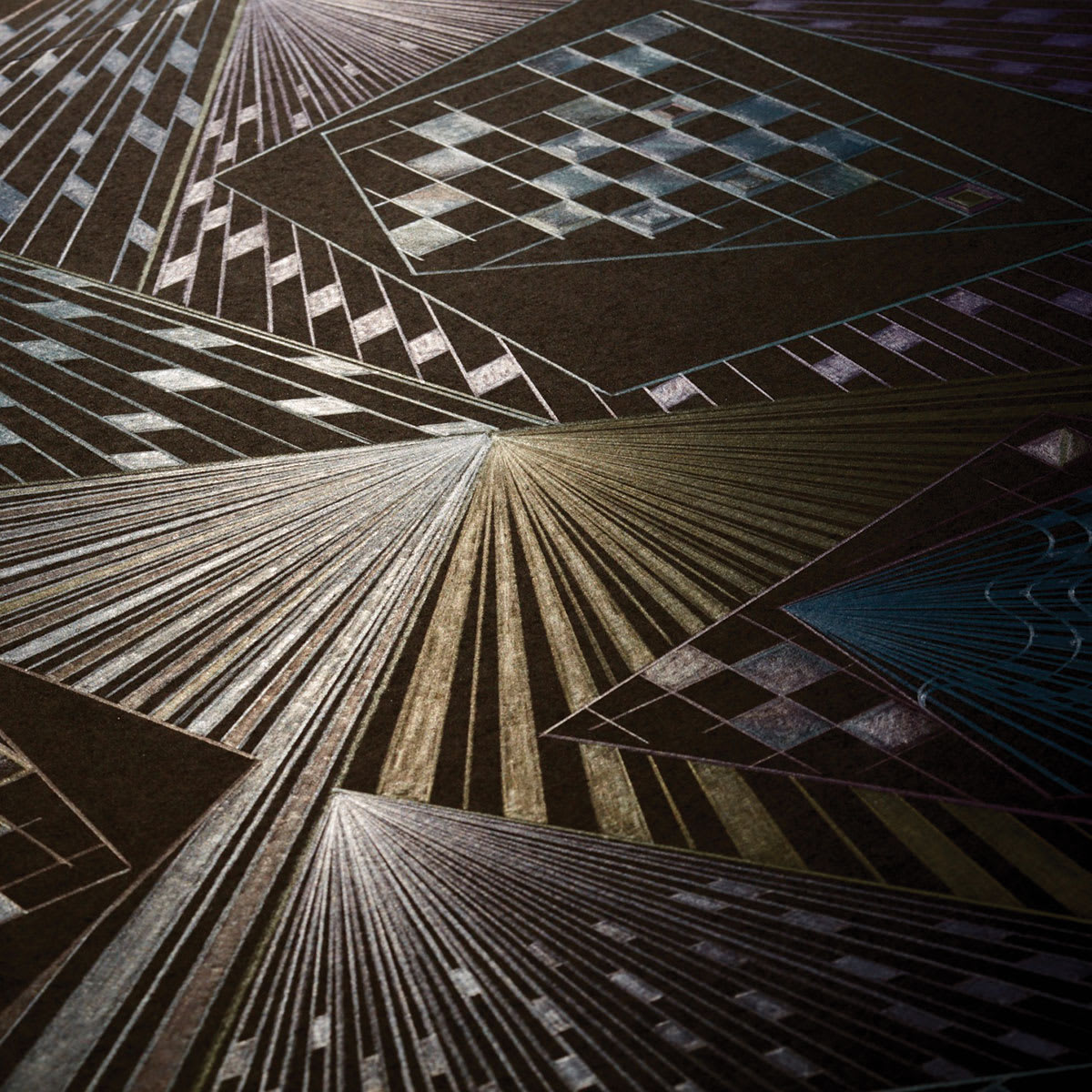 Derwent Professional Metallic Colored Pencils  - finished abstract artwork using Metallic pencils