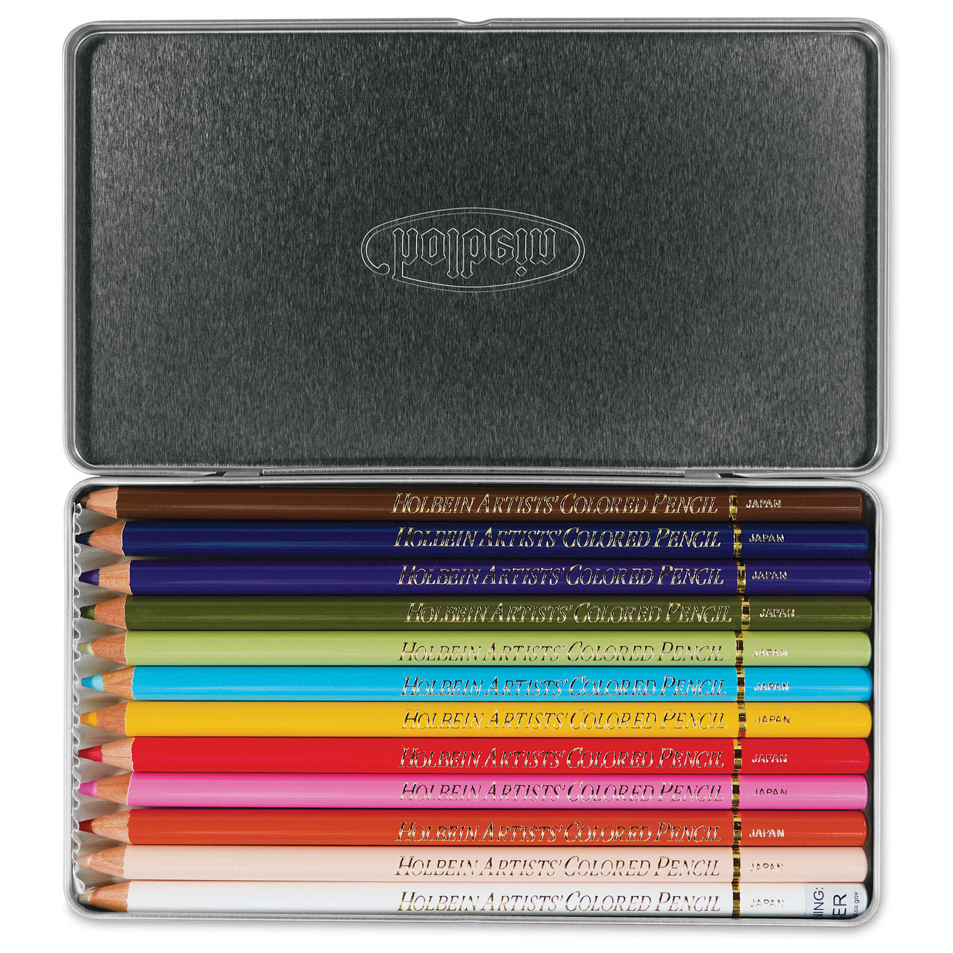 Holbein Artists' Colored Pencils - Portrait Tones, Set of 12, Tin