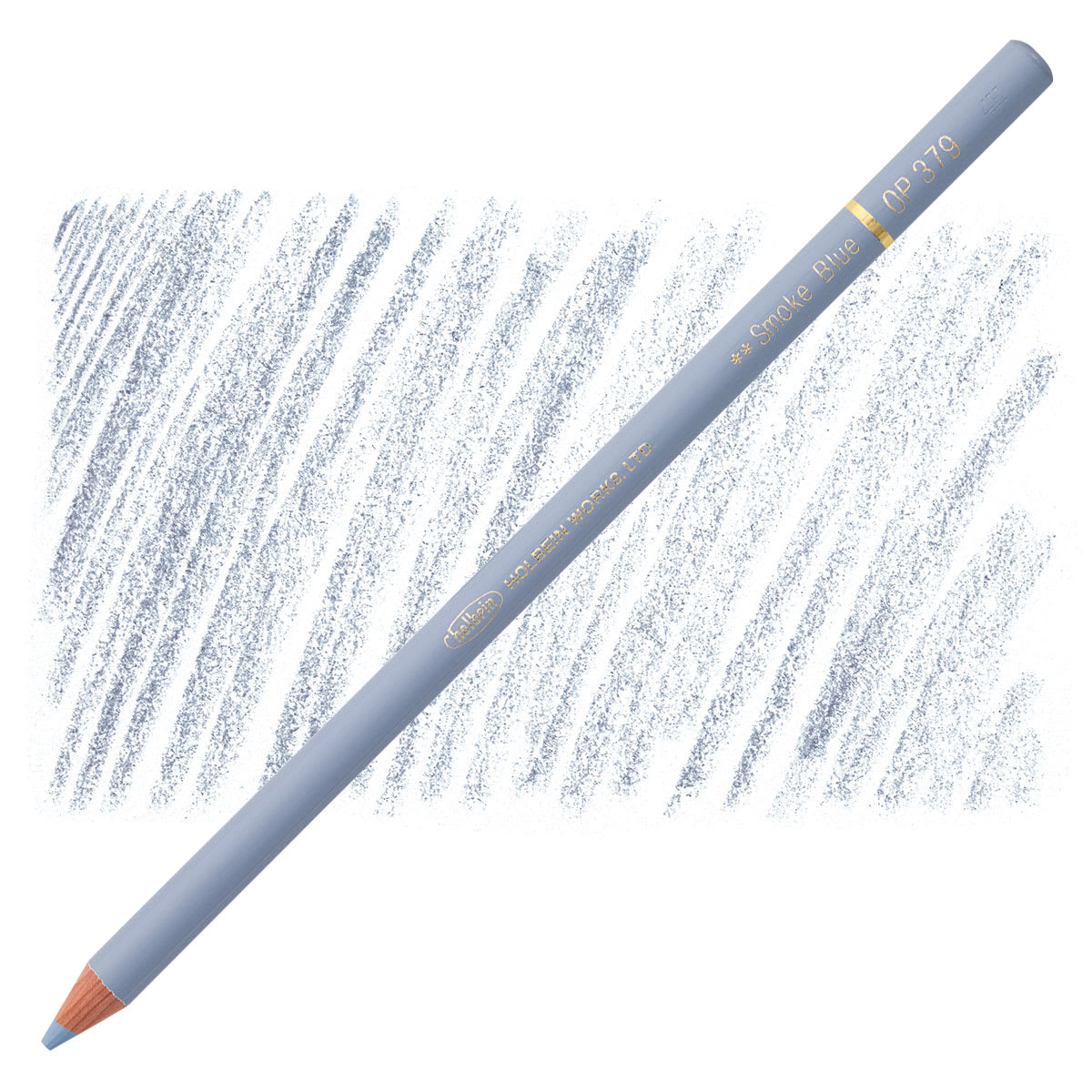 Holbein Artists' Colored Pencil - Smoke Blue, OP379 pencil and swatch