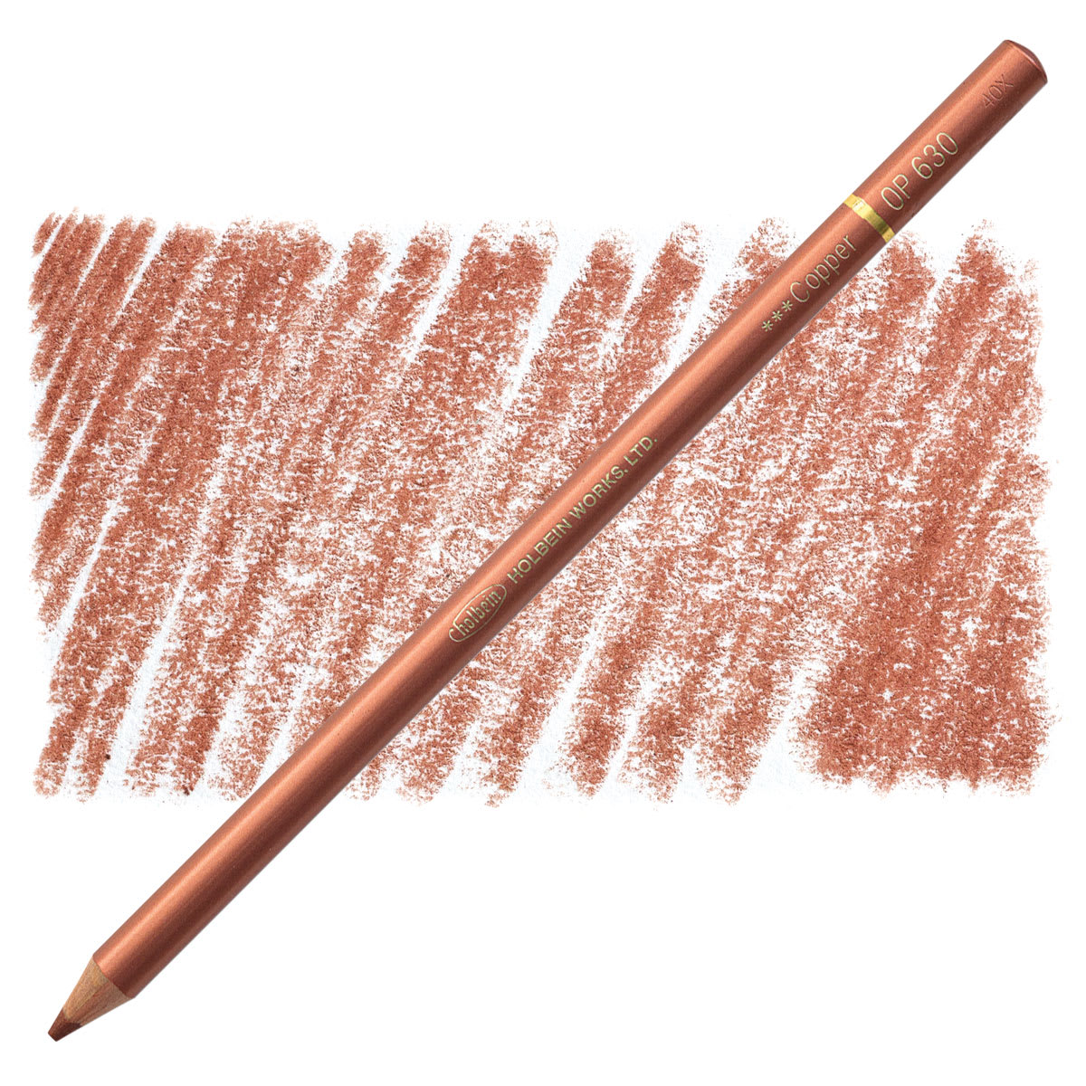 Holbein Artists' Colored Pencil - Copper, OP630 pencil and swatch