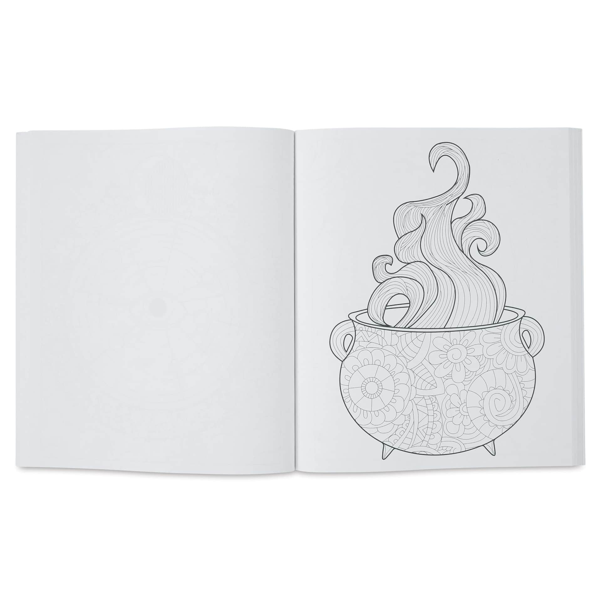 Color Magick: The Witch's Coloring Book (illustration page example - cauldron)