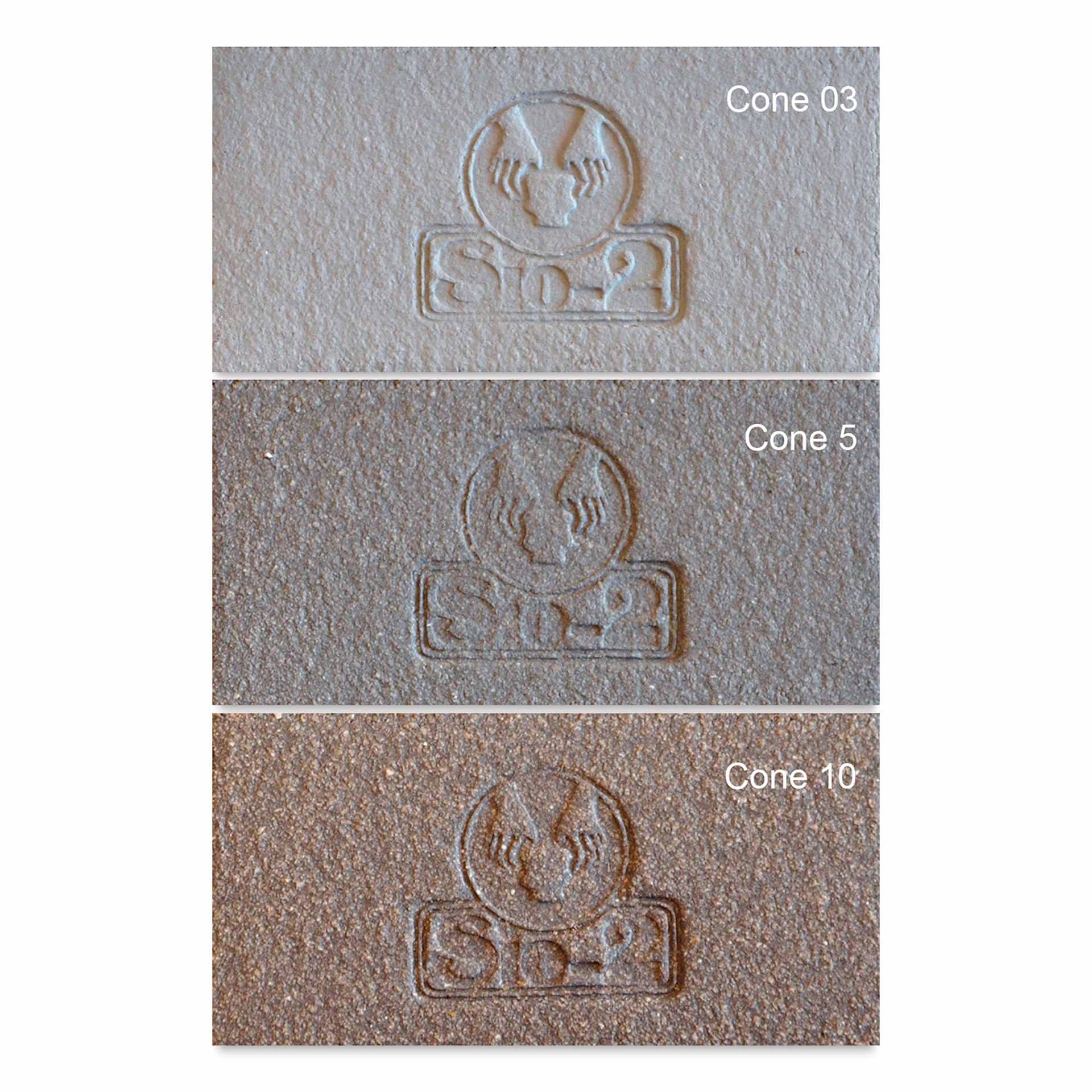 Sio-2 Zumaia Grey Sculpture Clay, fired at cone 03, 5, and 10
