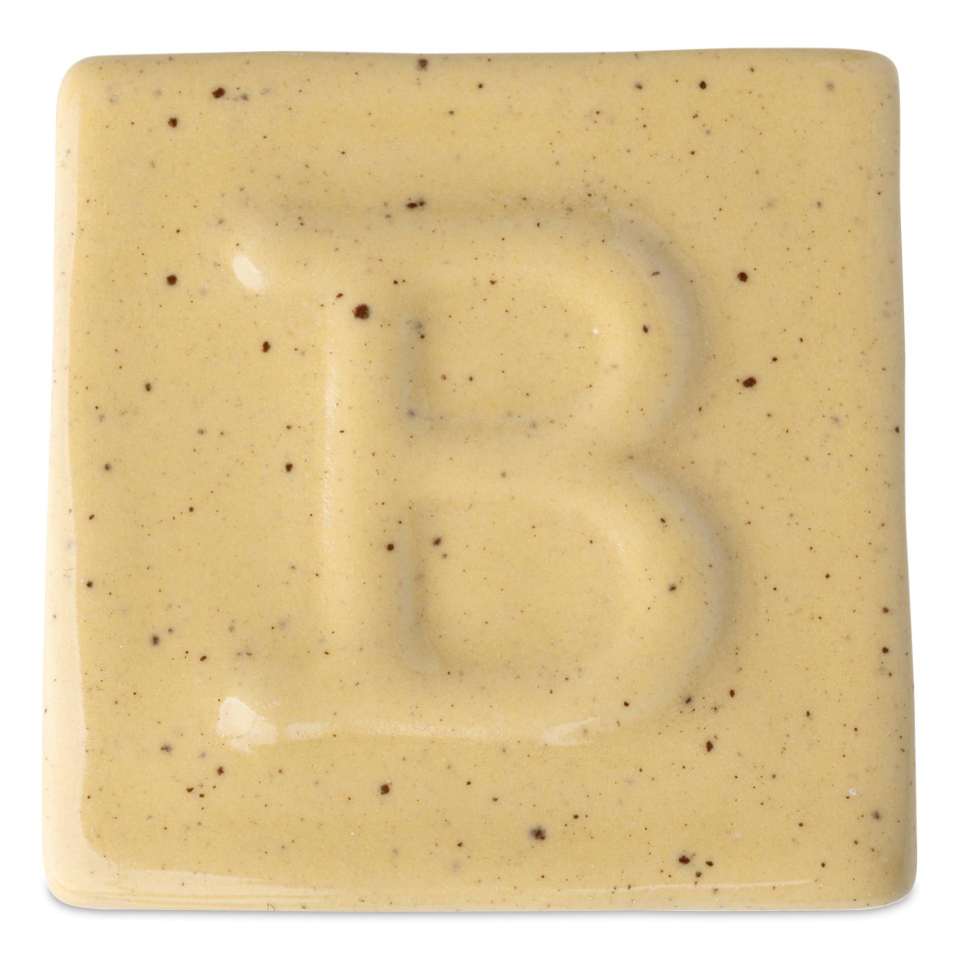 Botz Pro Glaze - Calcite Yellow, 200 ml sample fired to 1050°C / 1922°F