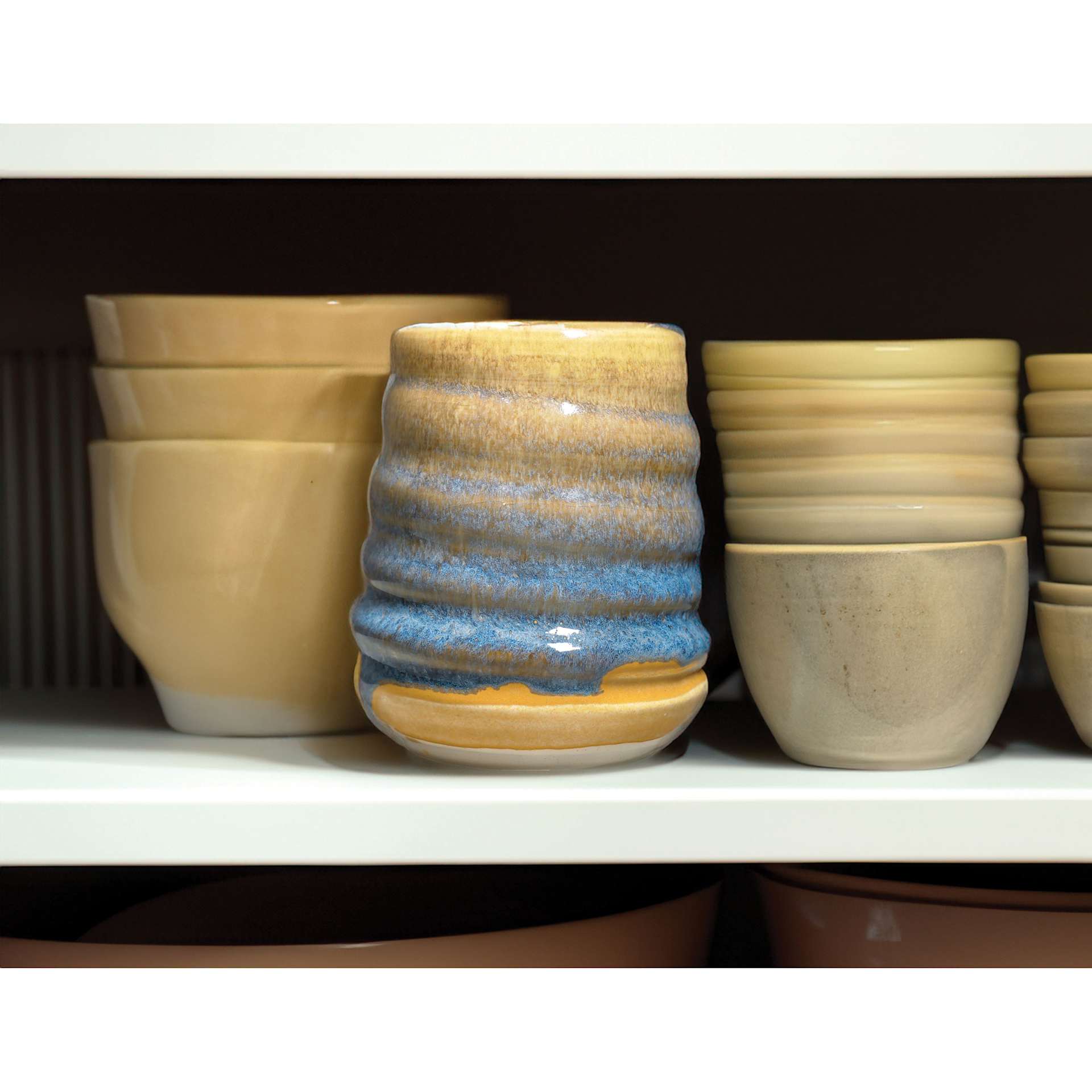 Amaco Dipping & Layering Glaze - Honeycomb, Dry, 10 lb, fired pot on shelf