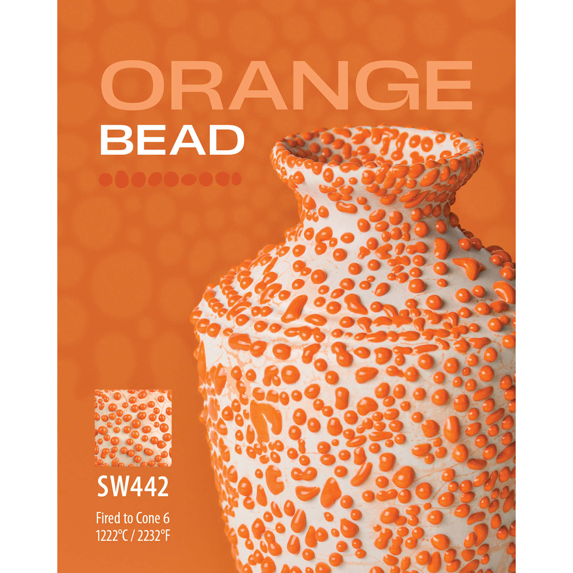 Orange Bead, SW442 Fired to Cone 6 1222°C/ 2232°F