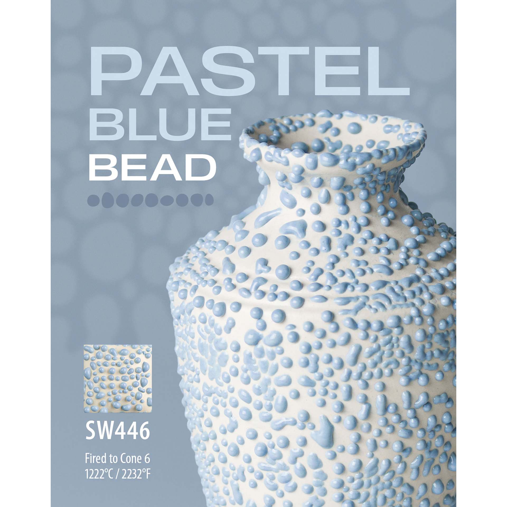 Pastel Blue Bead, SW446 Fired to Cone 6 1222°C/ 2232°F