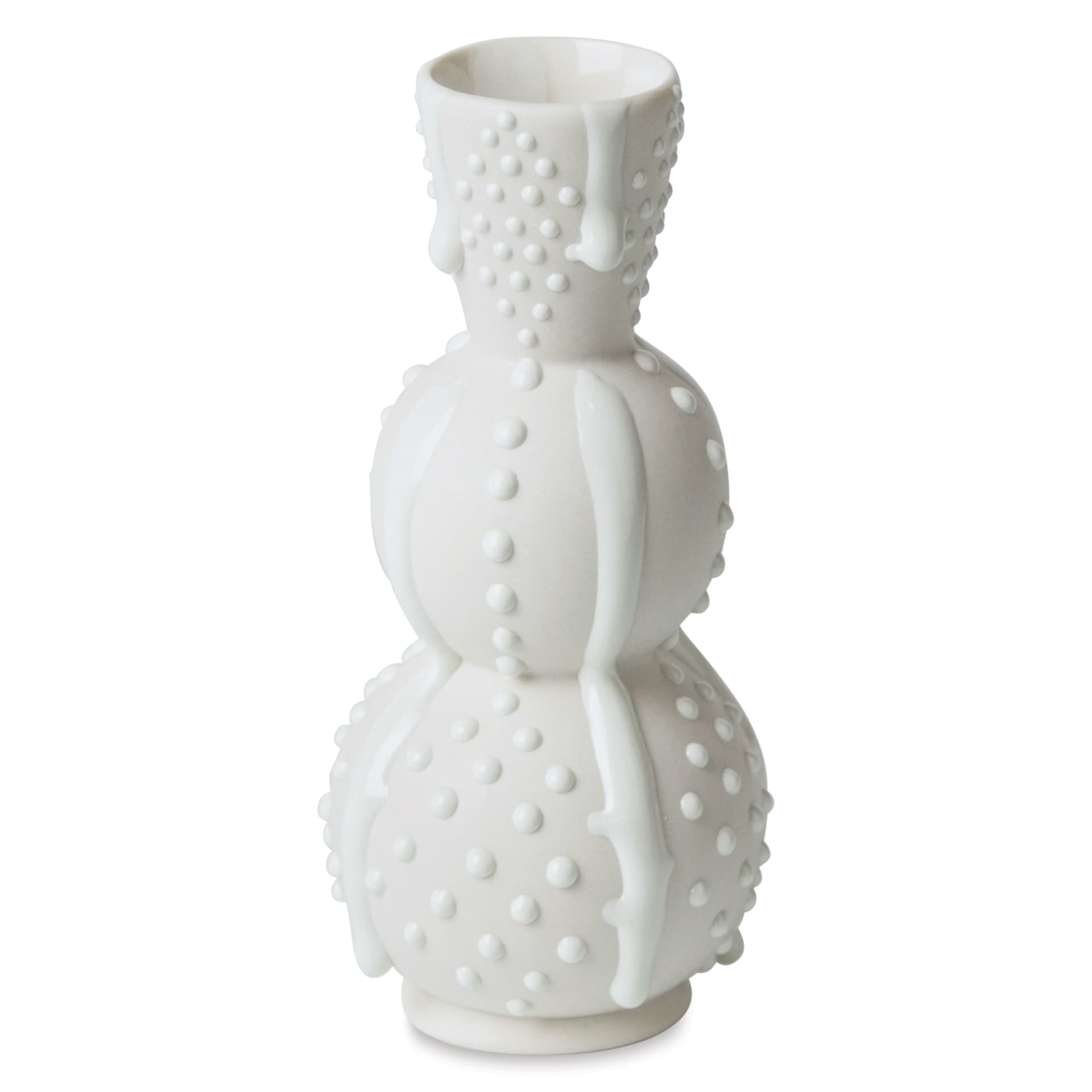 Ritual Glaze By Mayco Melt Gloop Glaze - White applied to vertical vessel