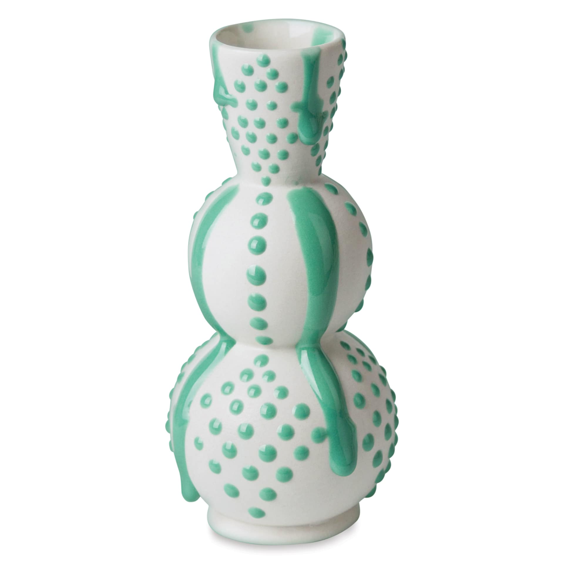 Ritual Glaze By Mayco Melt Gloop Glaze - Turquoise applied to vertical vessel
