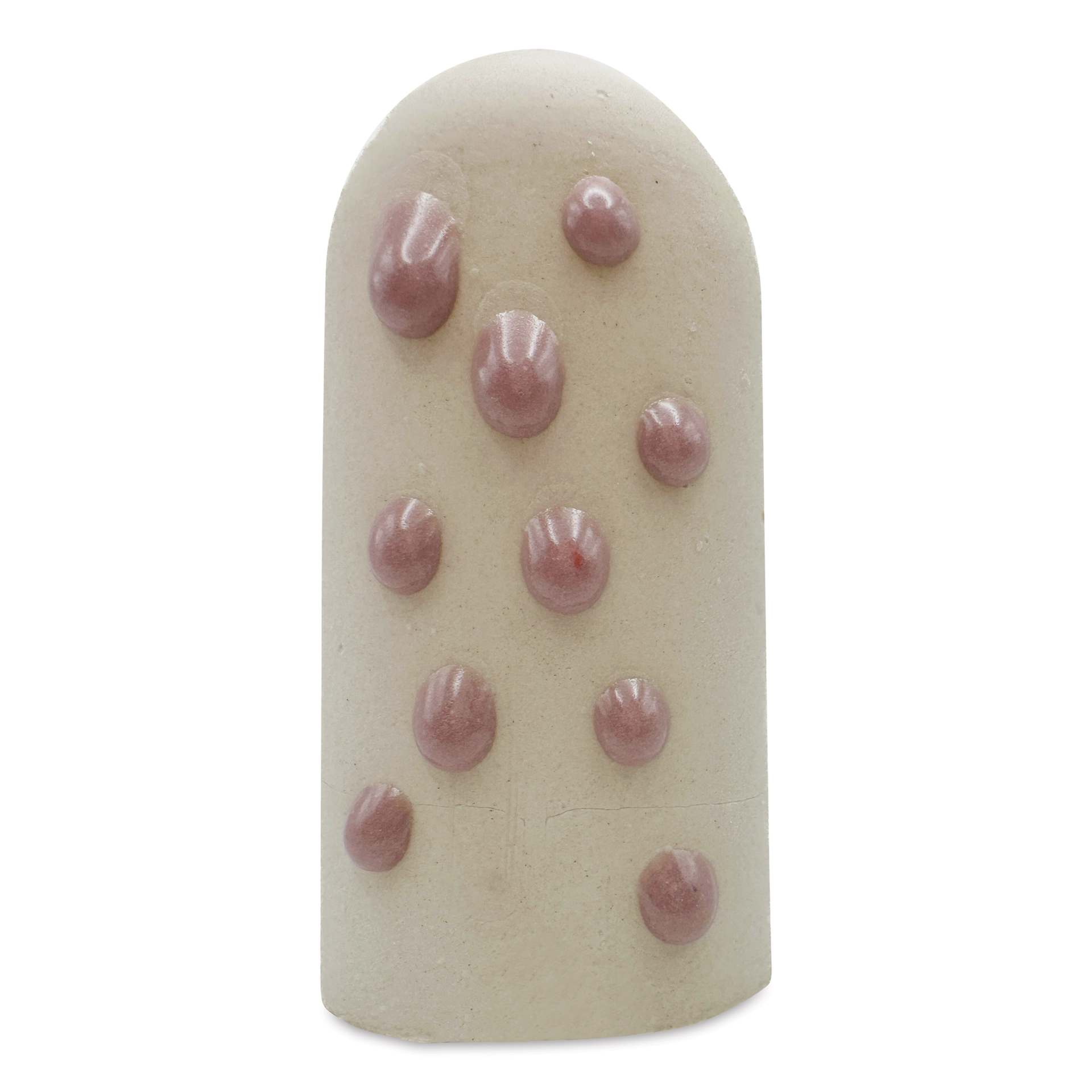 Ritual Glaze Melt Gloop Glaze - Pastel Purple - finished example, dots