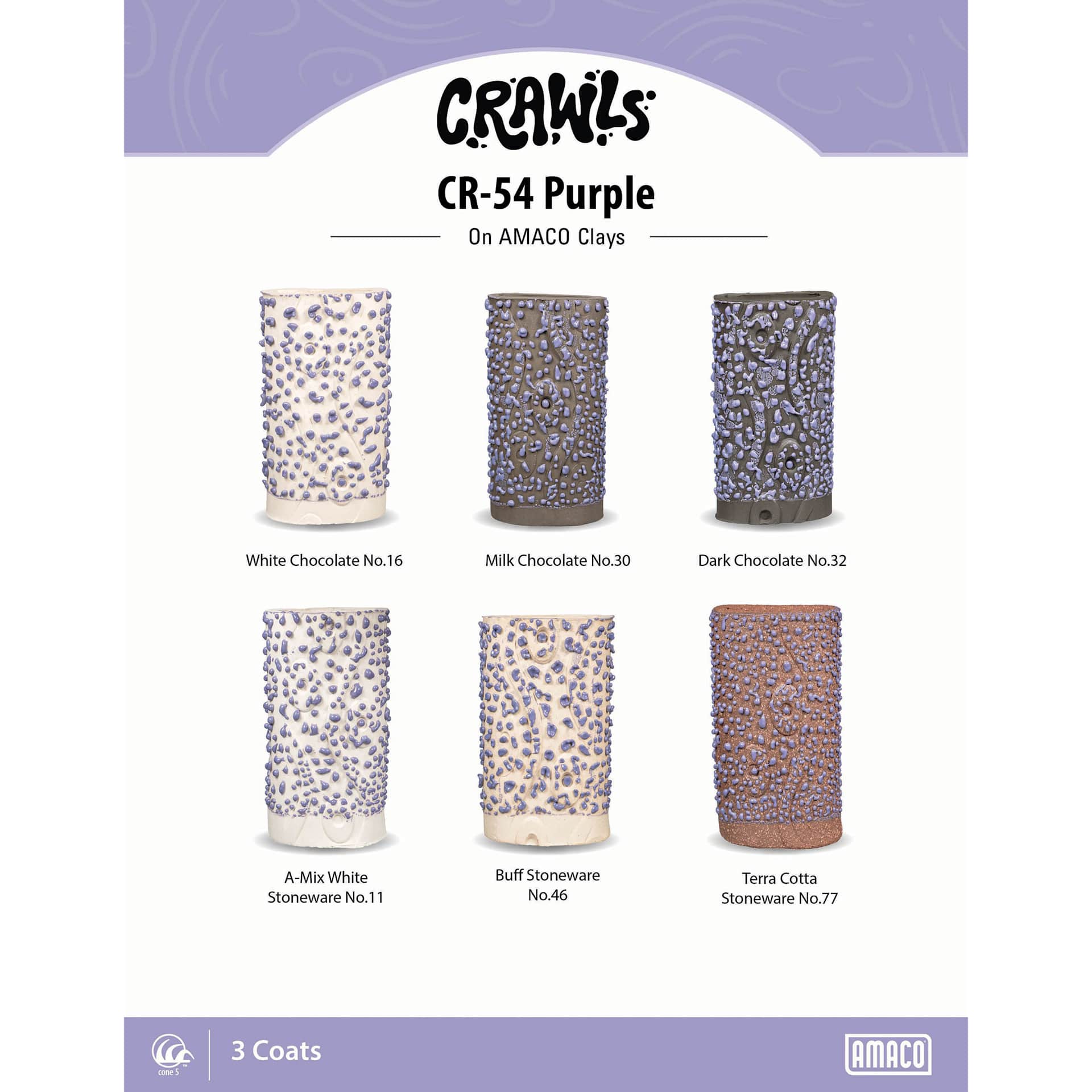 Amaco Crawls Glaze - CR-41 Lime, Pint clay comparison