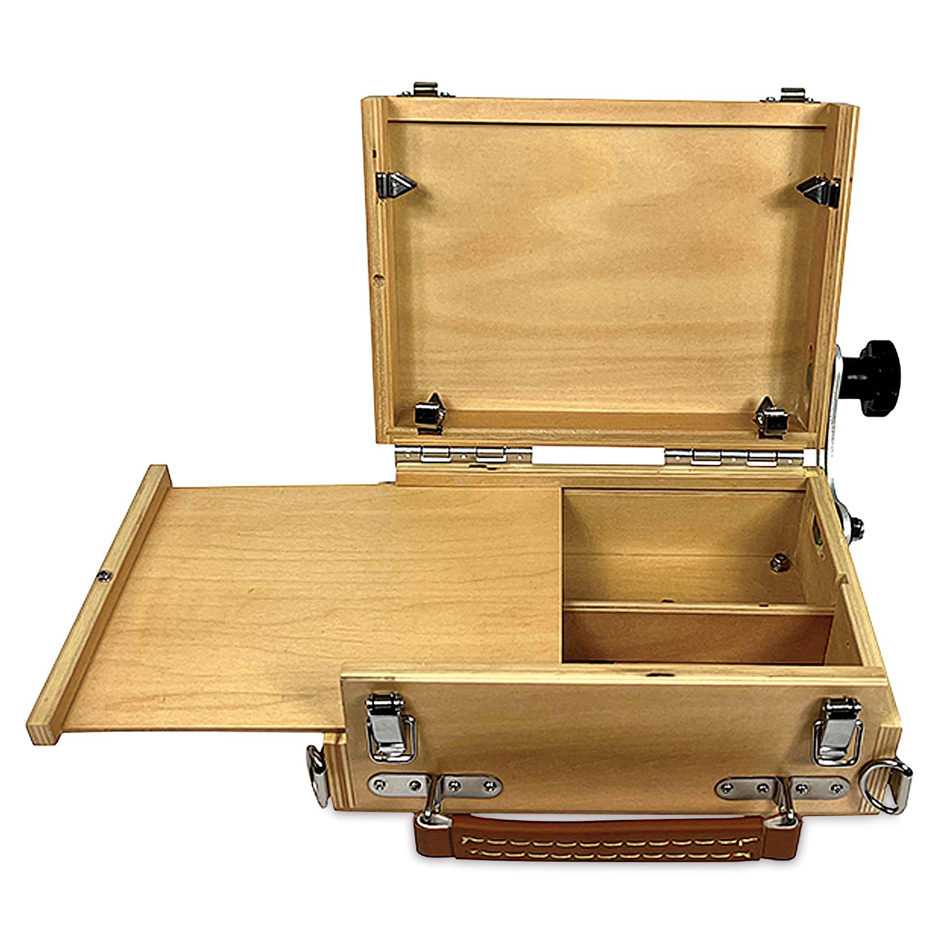 Guerrilla Painter Pocket Box V4.0, lid opened and cover removed showing storage compartments