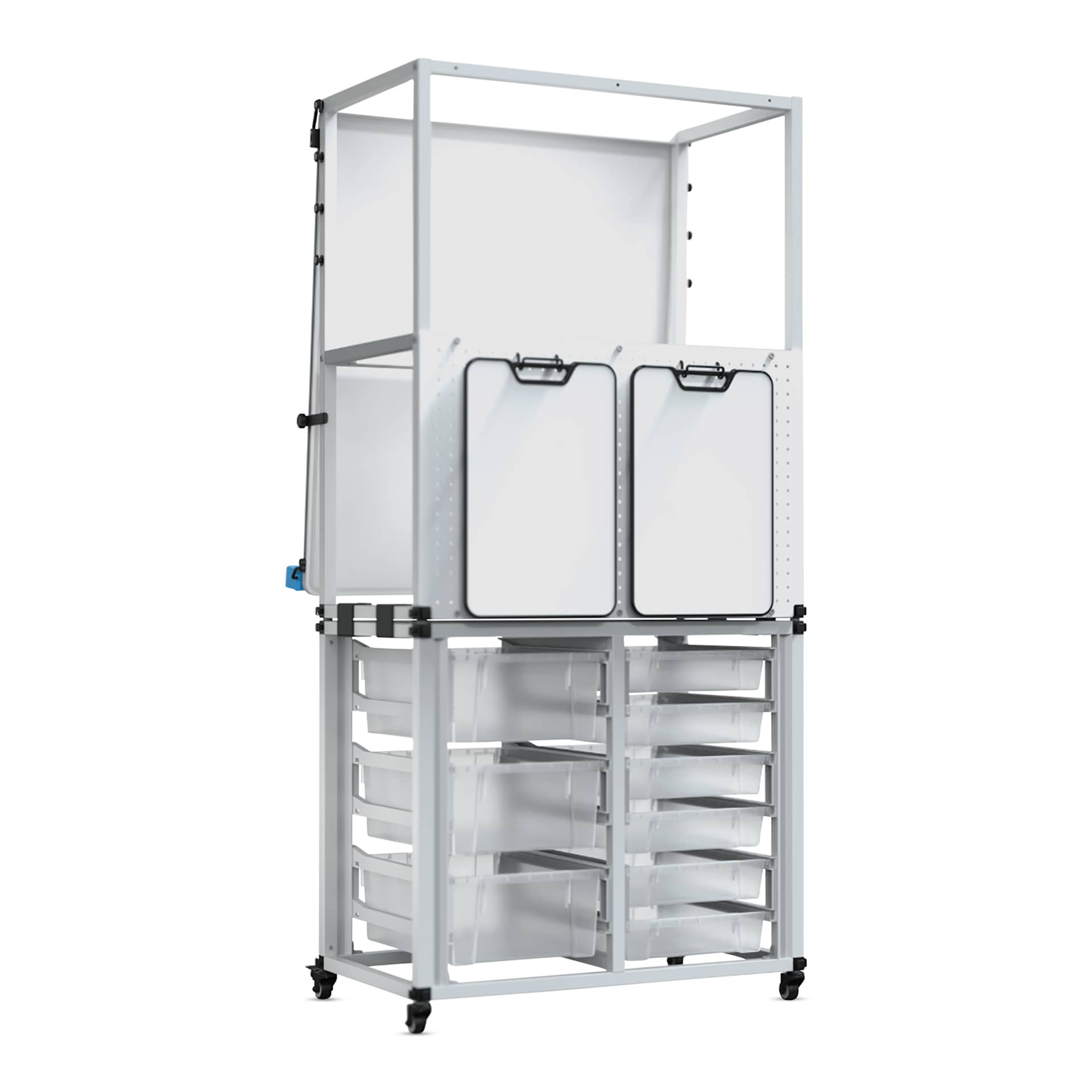 Luxor Modular Teacher Easel with Storage - back, angled view