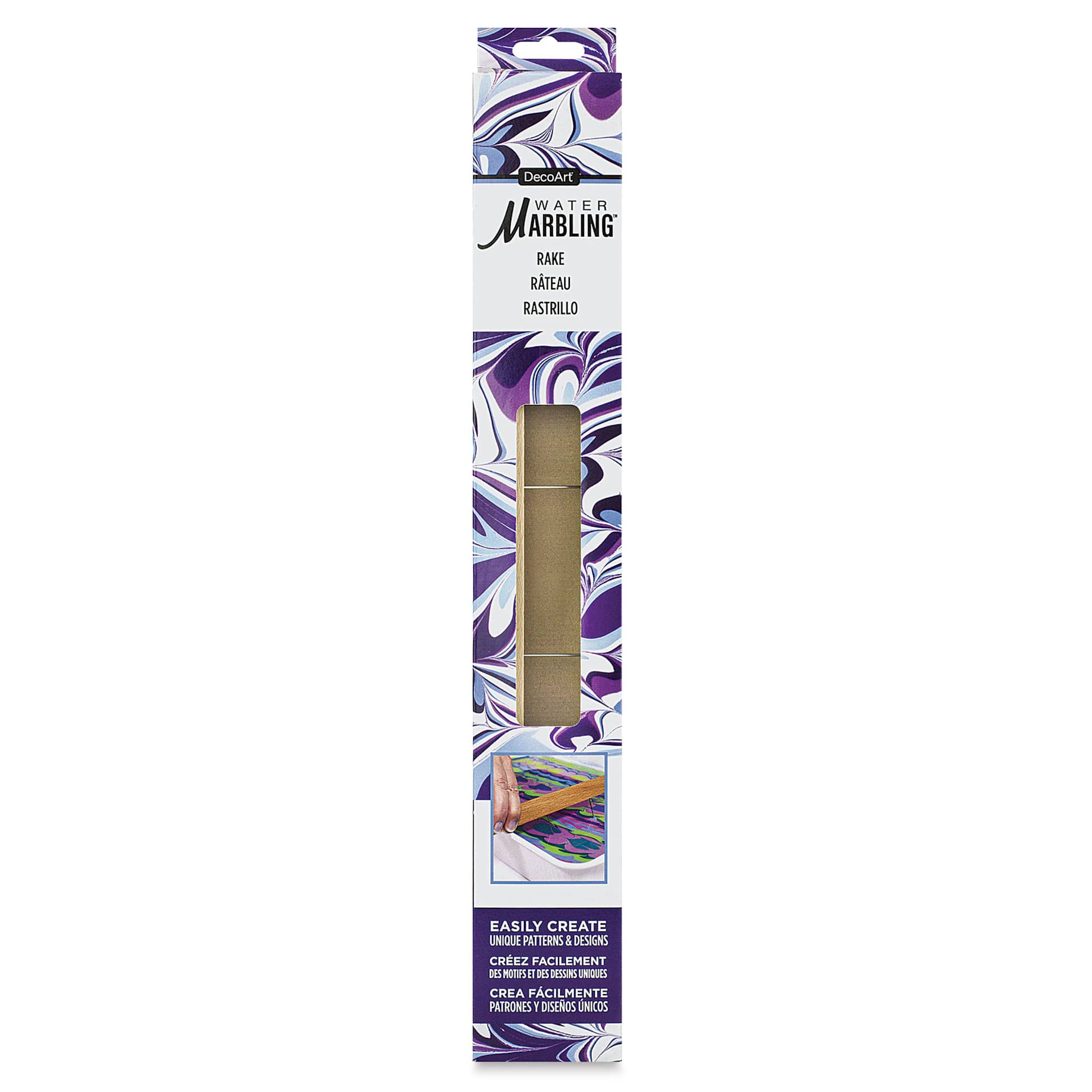 DecoArt Water Marbling Rake, front of the packaging. 