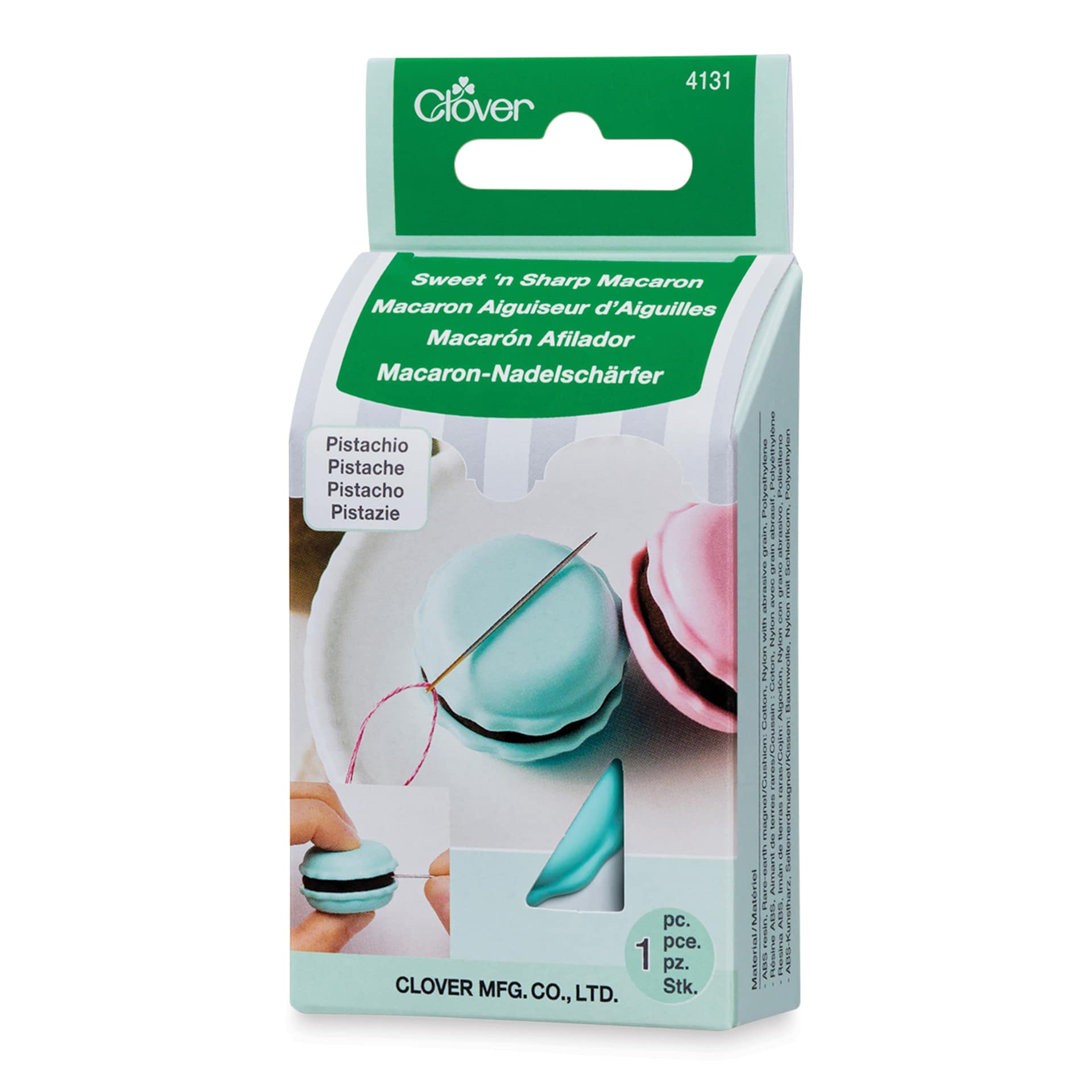 Clover Sweet ‘n Sharp Macaron Needle Sharpener - Pistachio packaging